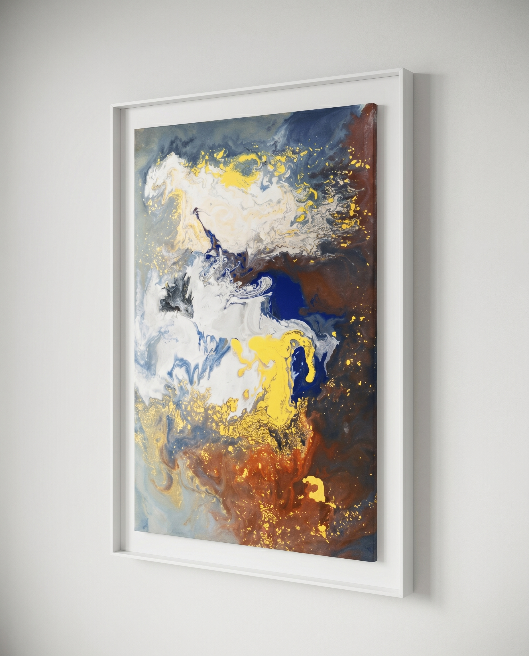 Blue Tides Abstract Expressionist Canvas Wall Art