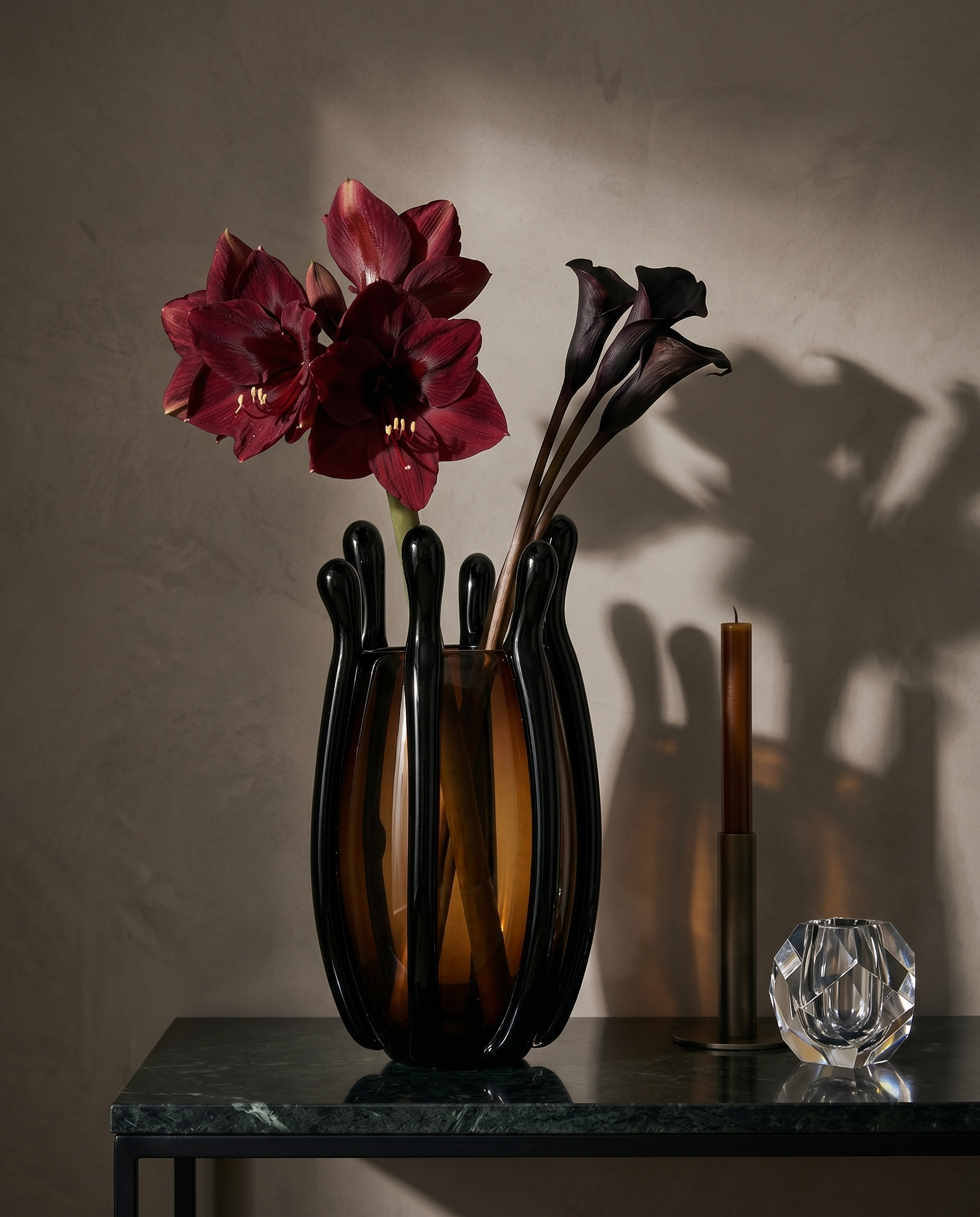 Drop Tail Modern Vase - Crystal Glass
