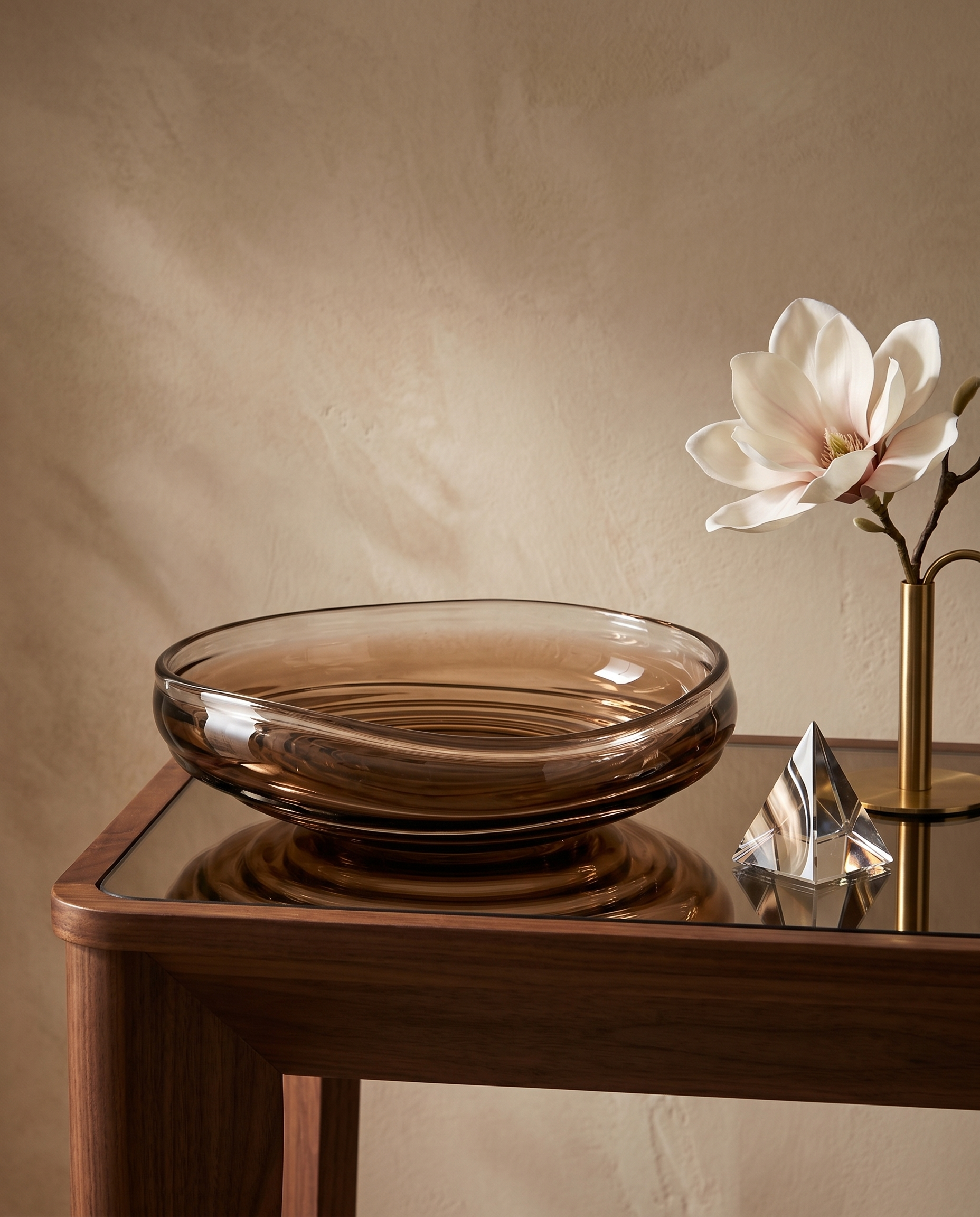 Levora Brown Crystal Fruit Tray