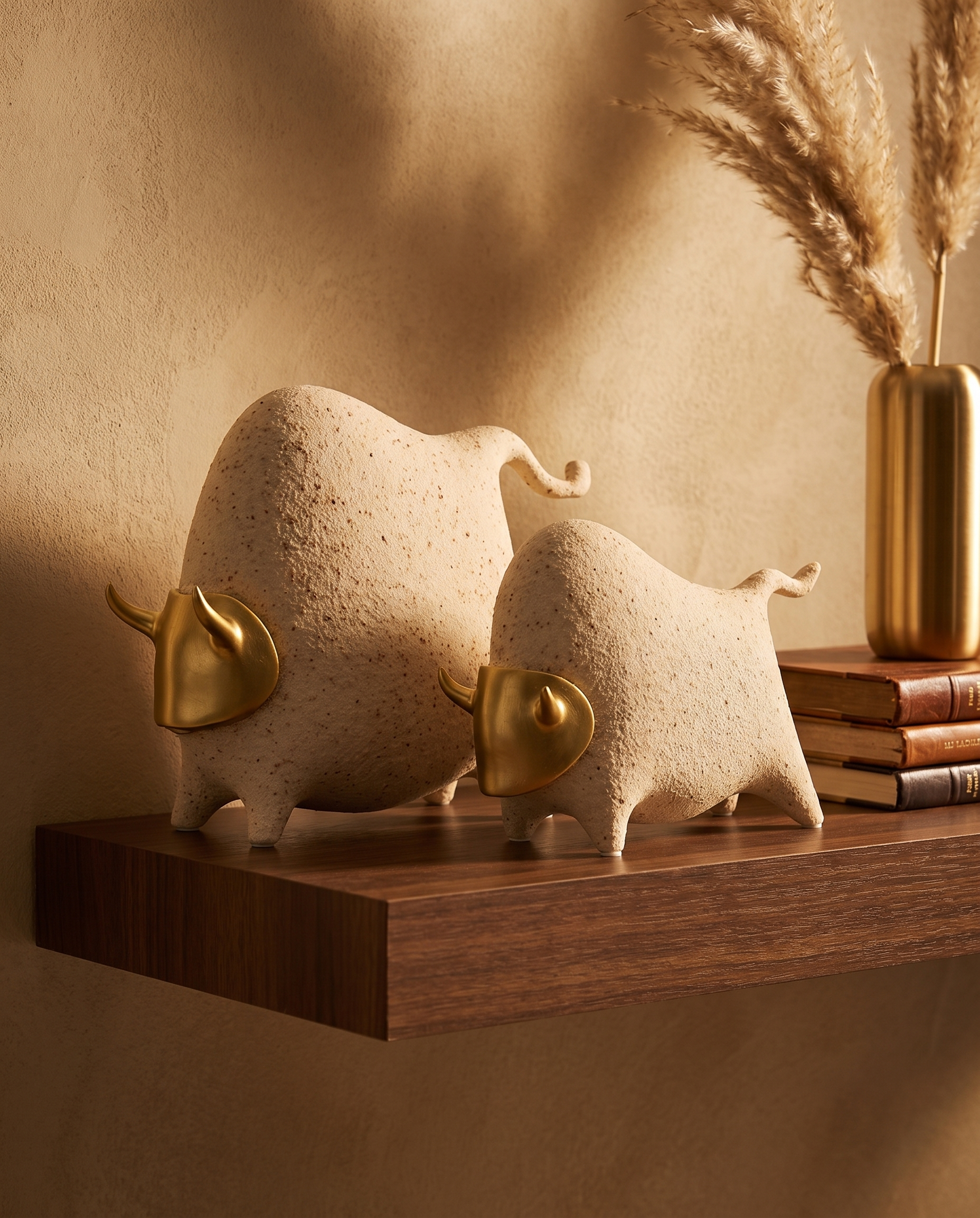 Ceramic Bull Abstract Decor