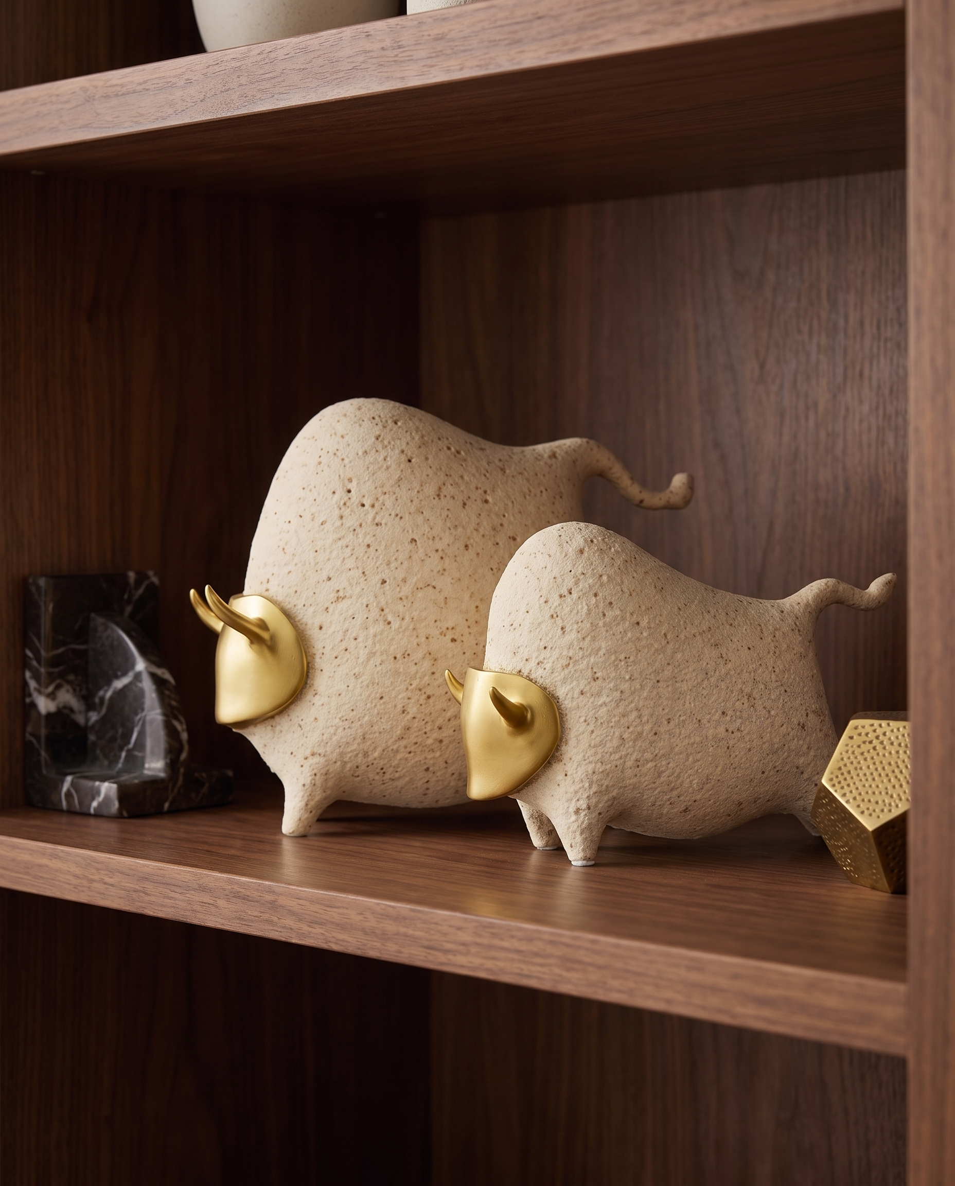 Ceramic Bull Abstract Decor