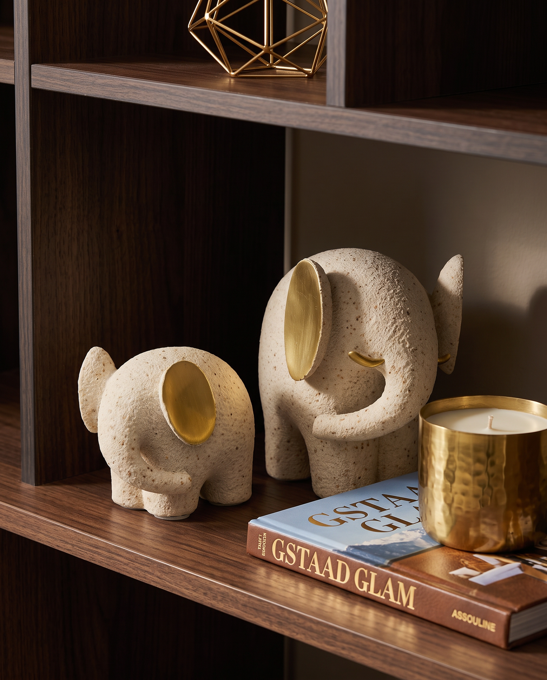 Ceramic Elephant Abstract Figurine