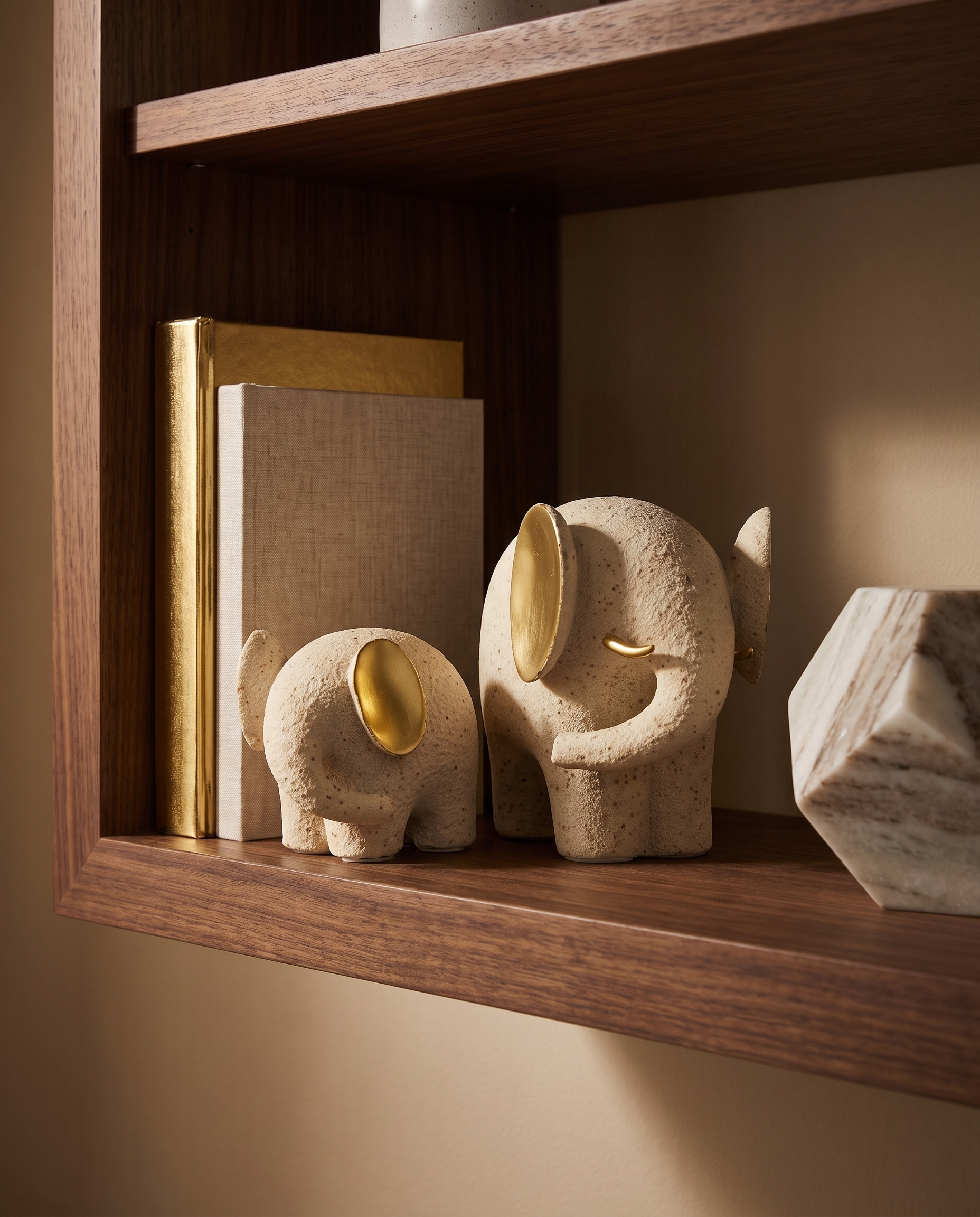 Ceramic Elephant Abstract Figurine