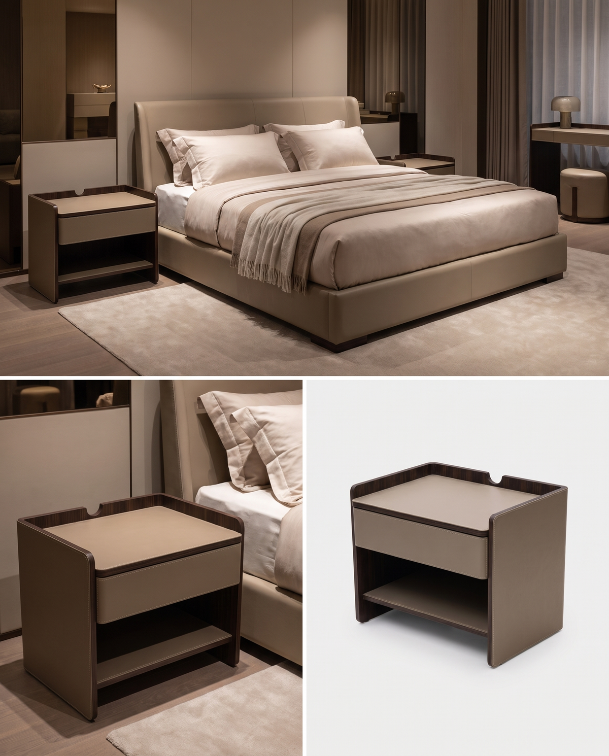 Crestline Allen Nightstand Bedside Table(Set of 2)