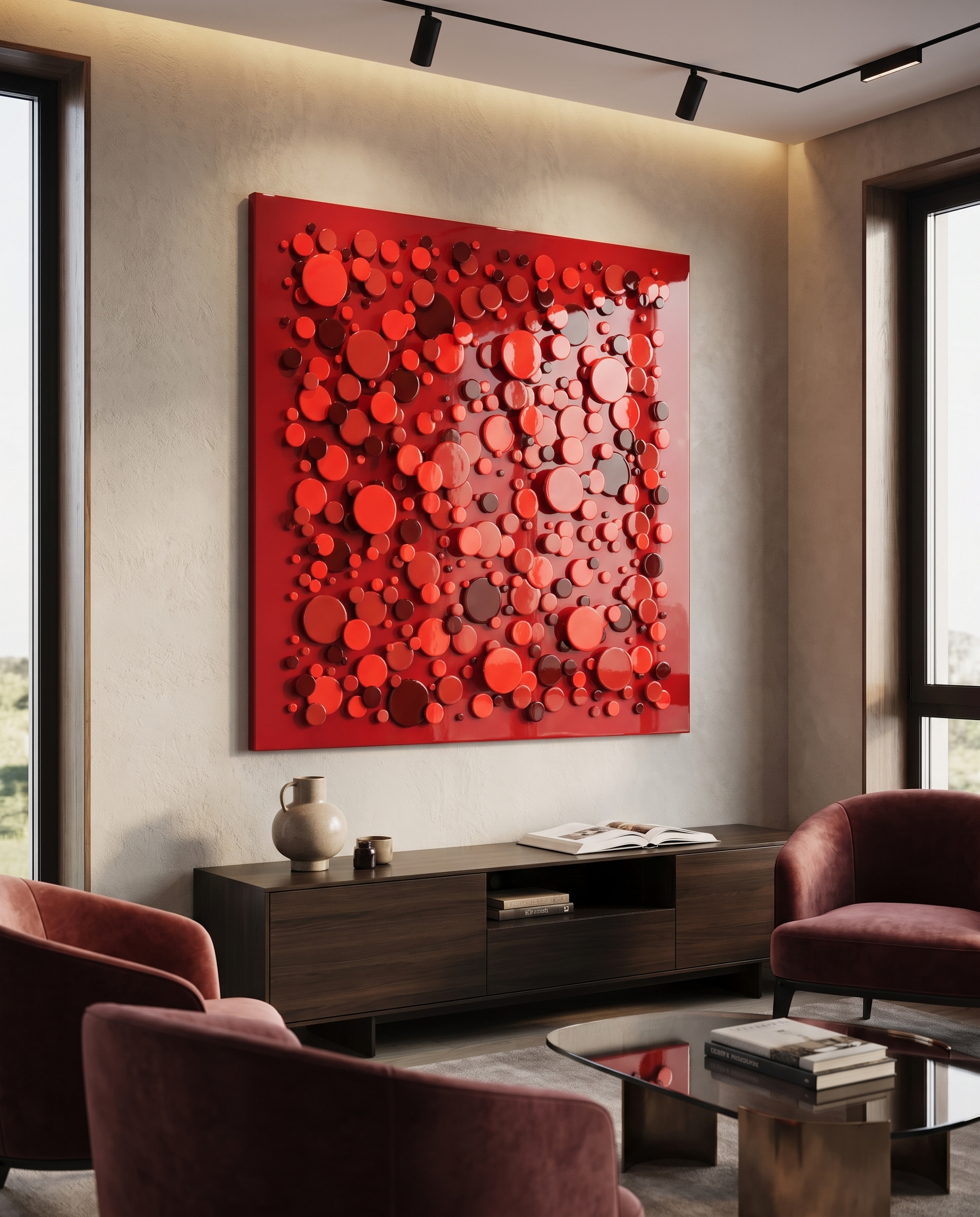 Crimson Constellation - Modern Wallart