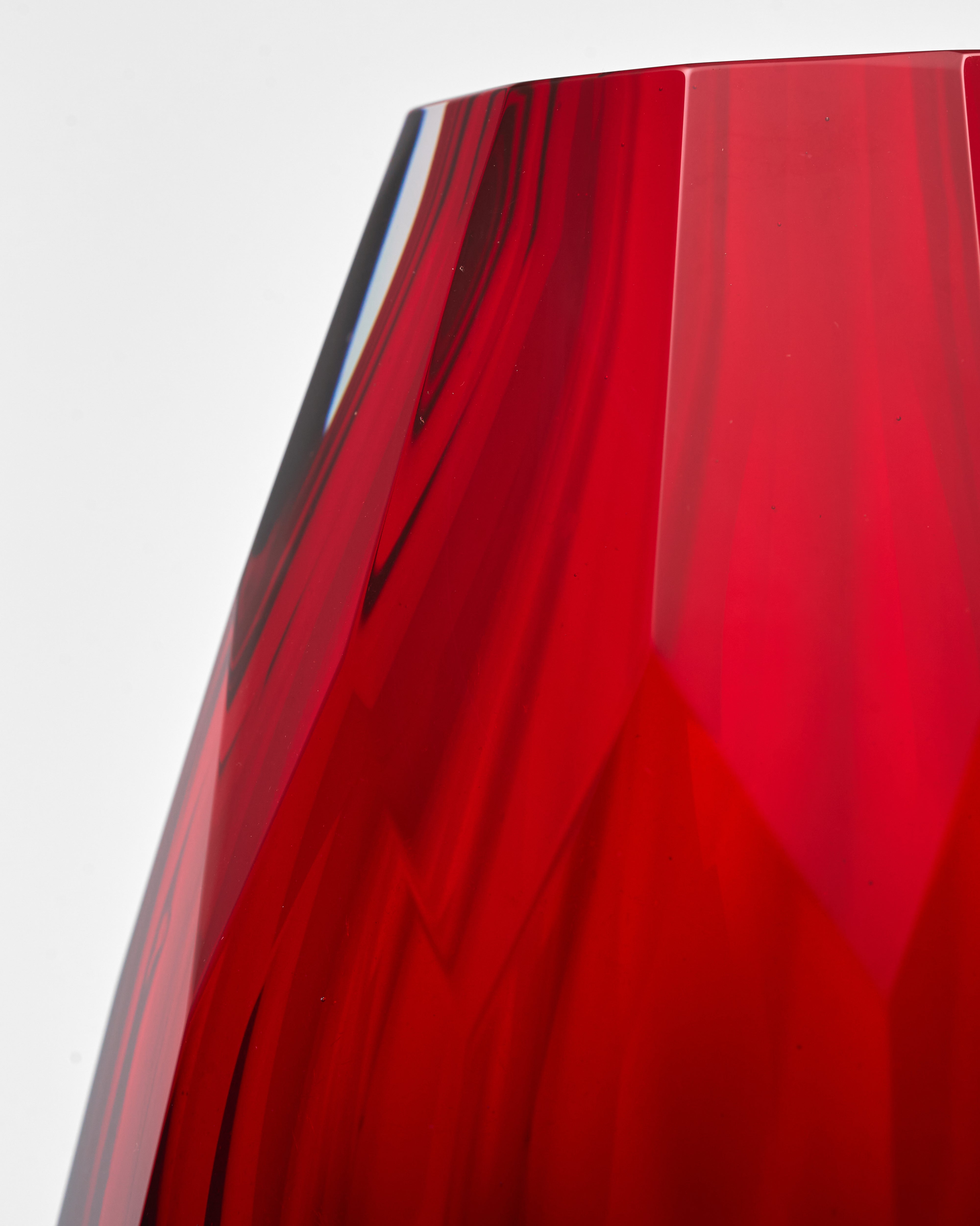 Crimson Crown Crystal Glass Vase