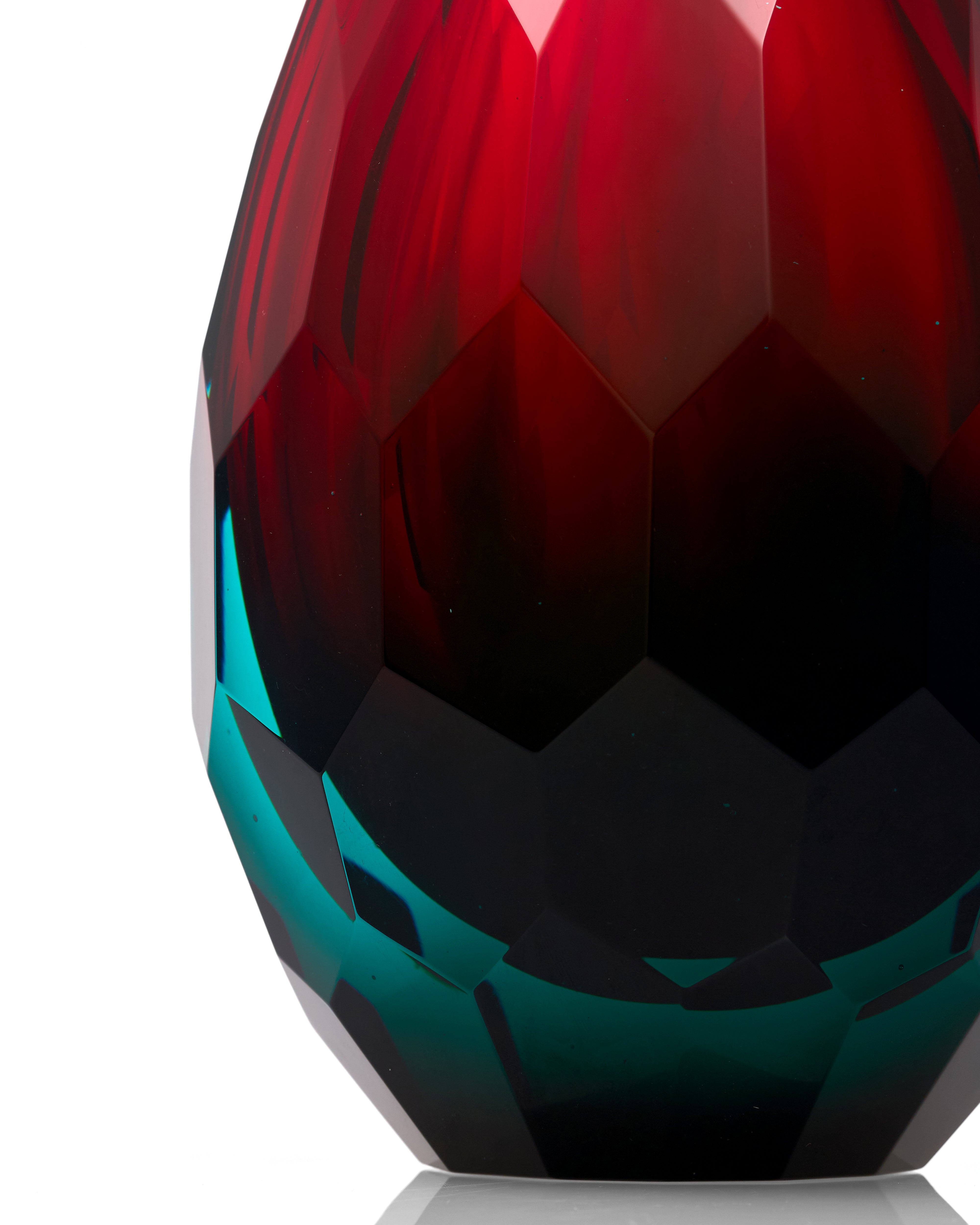 Crimson Crown Crystal Glass Vase