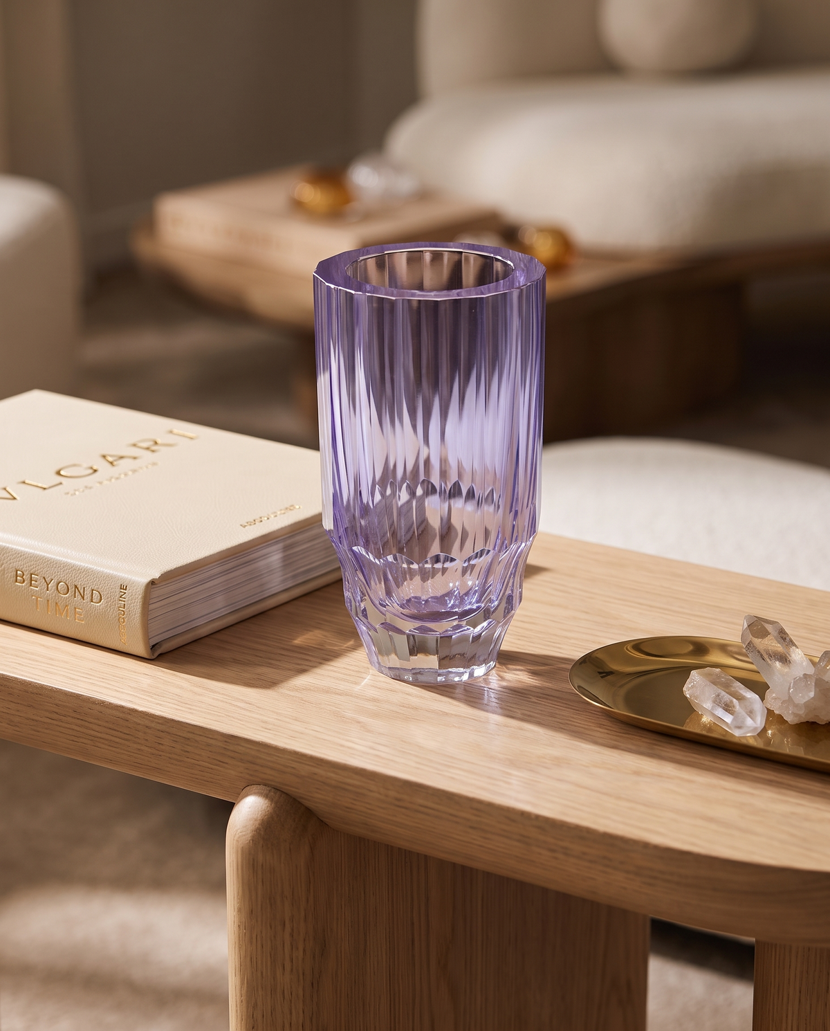 Crystalline Lotus Purple Vase