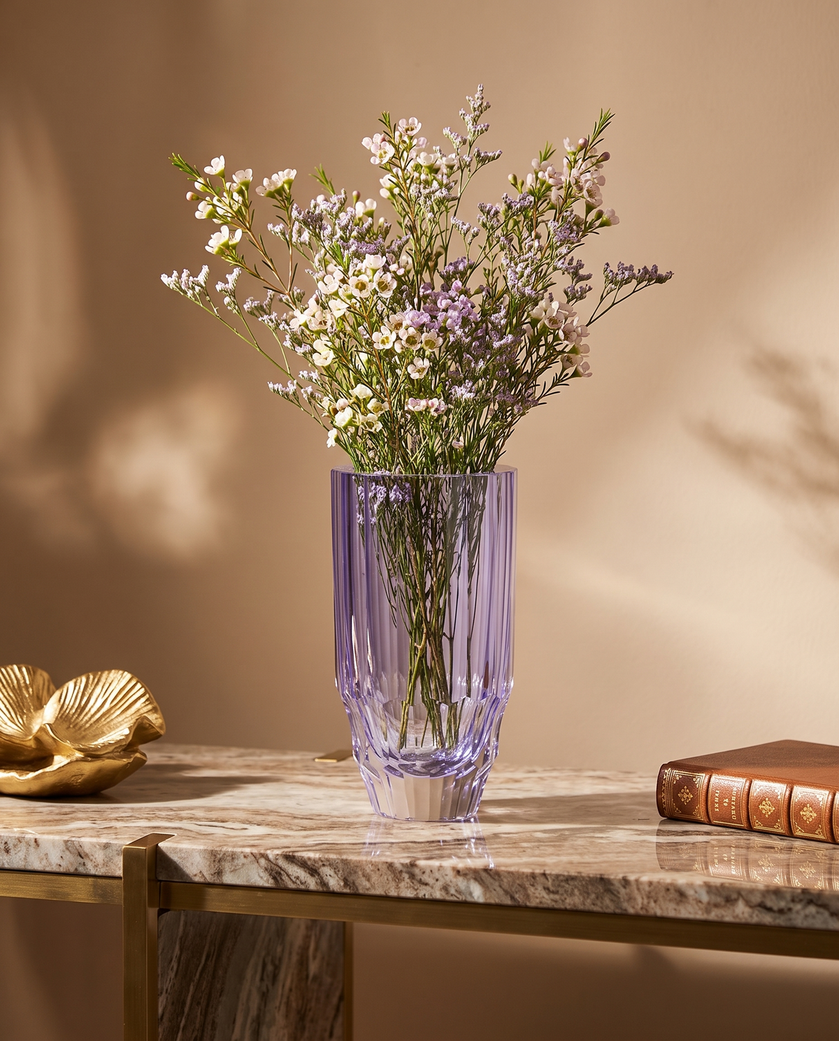 Crystalline Lotus Purple Vase