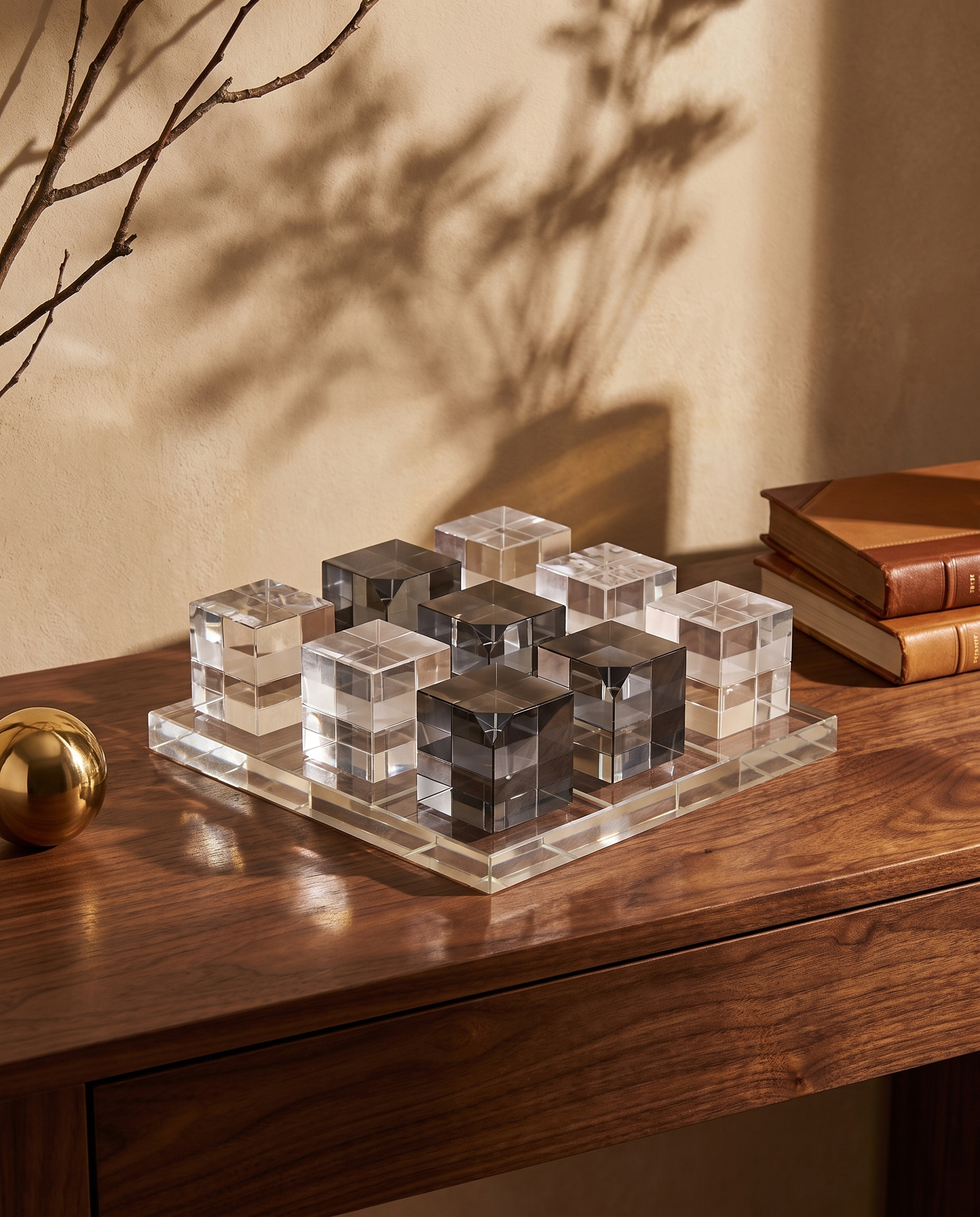Crystal Tic Tac Toe Game Decor