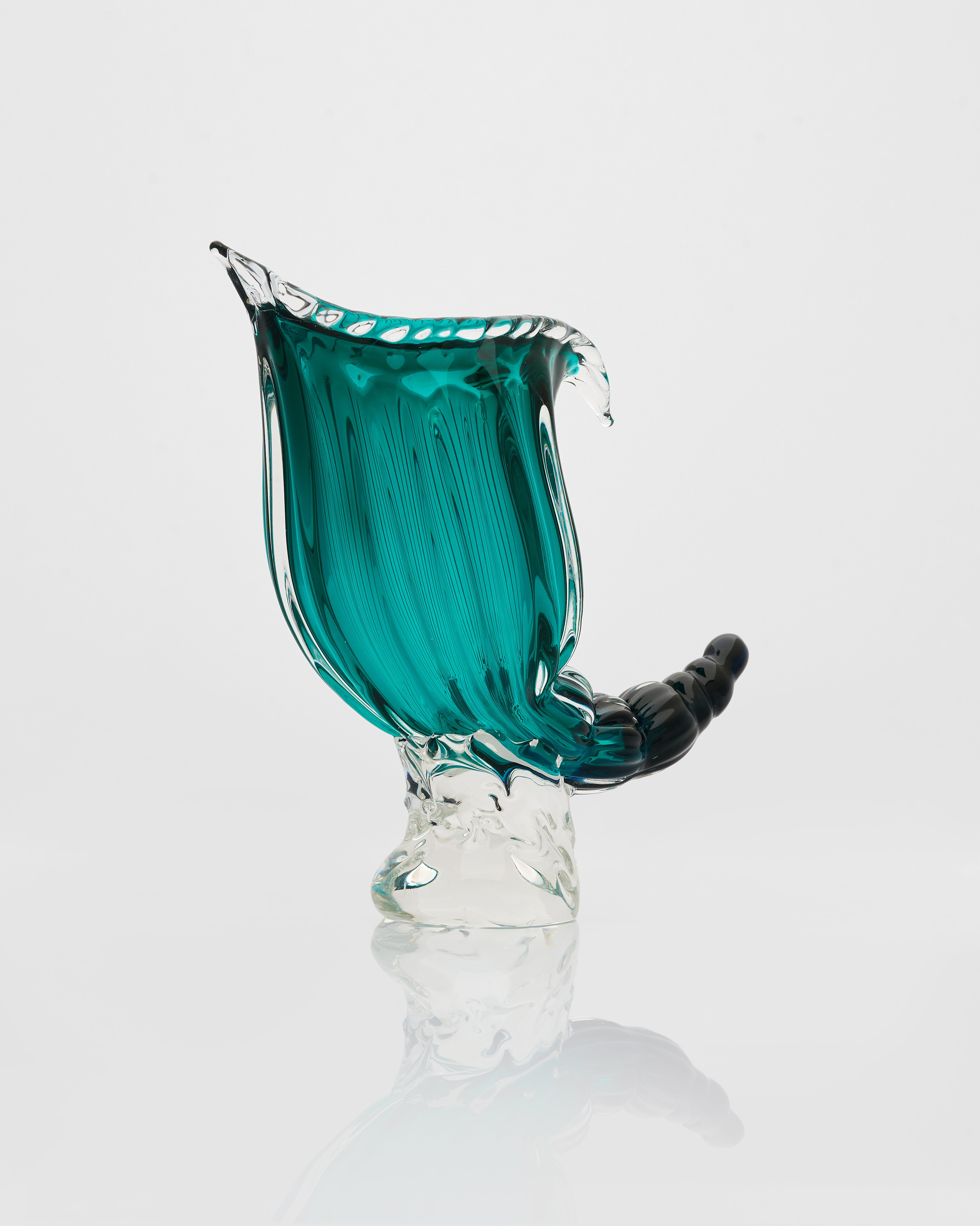 Cyan Crystal Glass Tail Vase