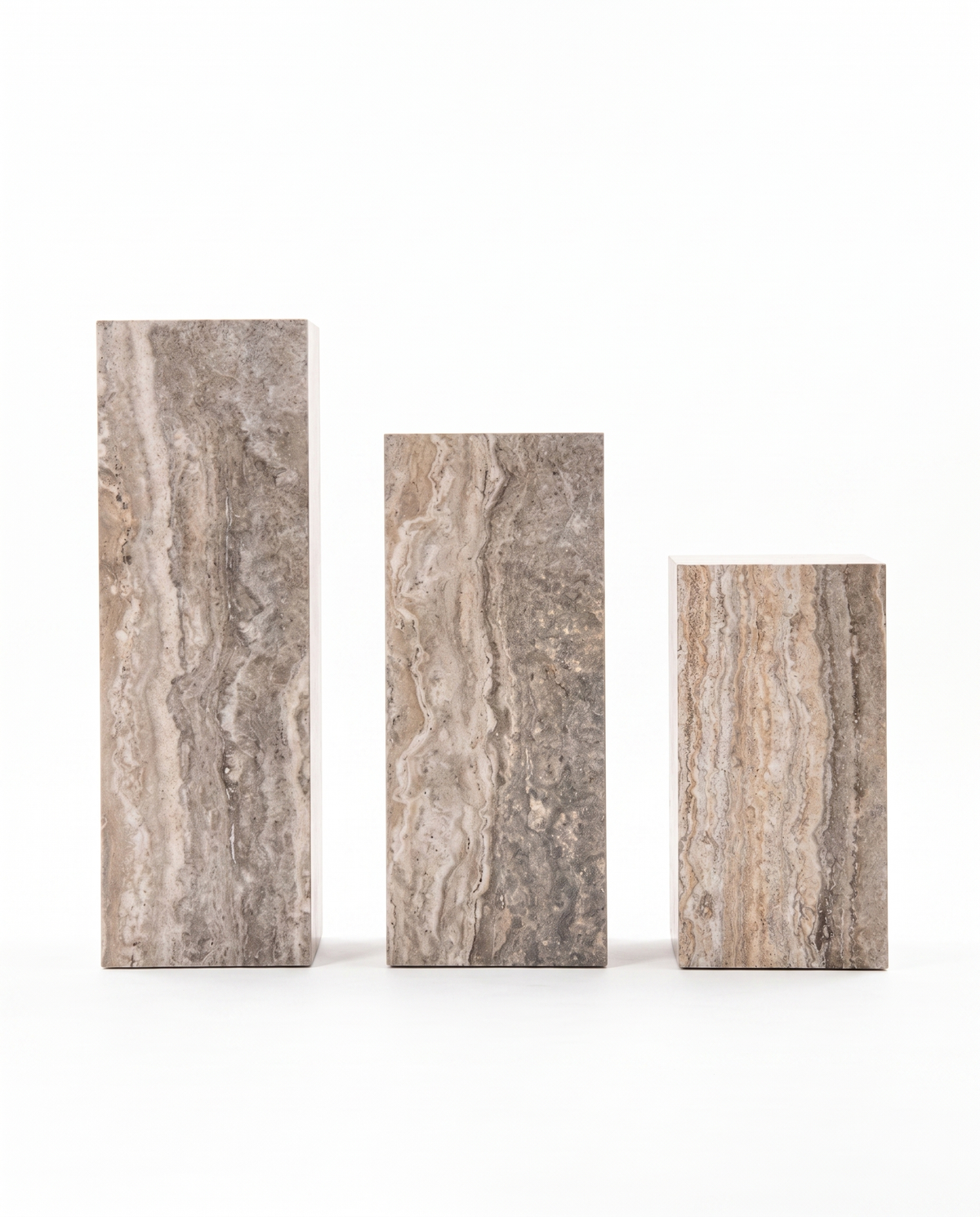 The Monolith Trio Pedestals - Textured Griege