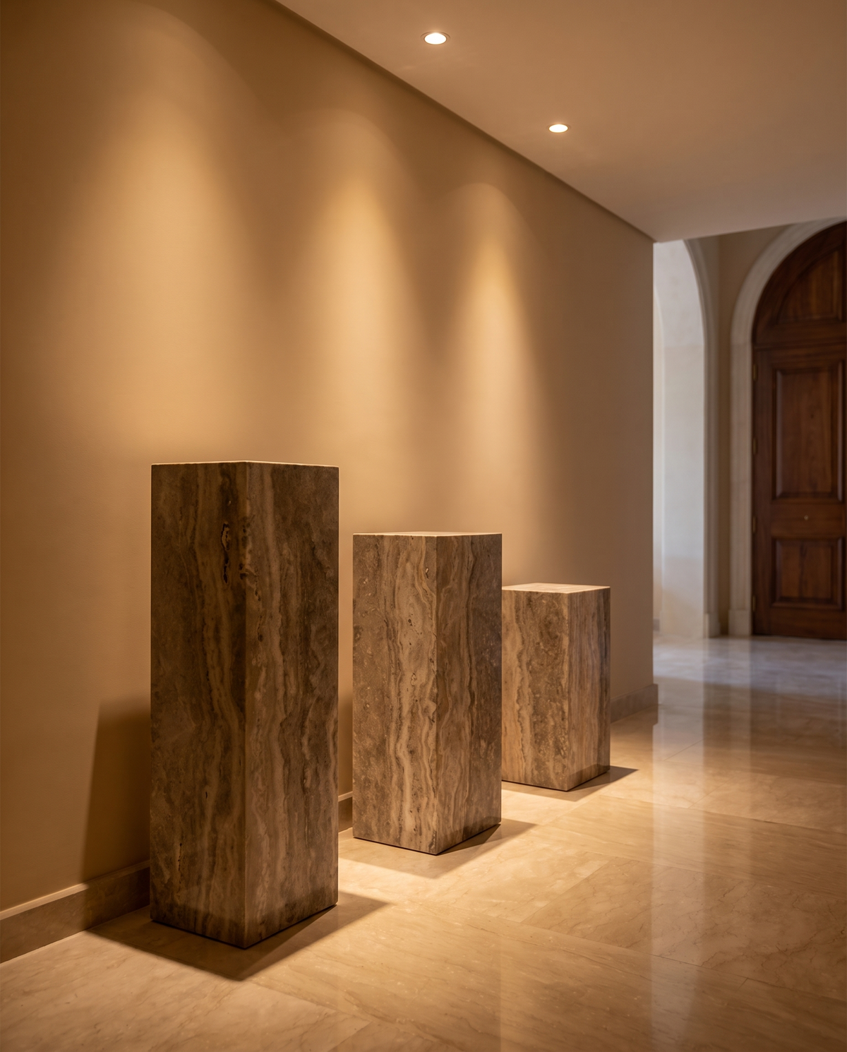 The Monolith Trio Pedestals - Textured Griege