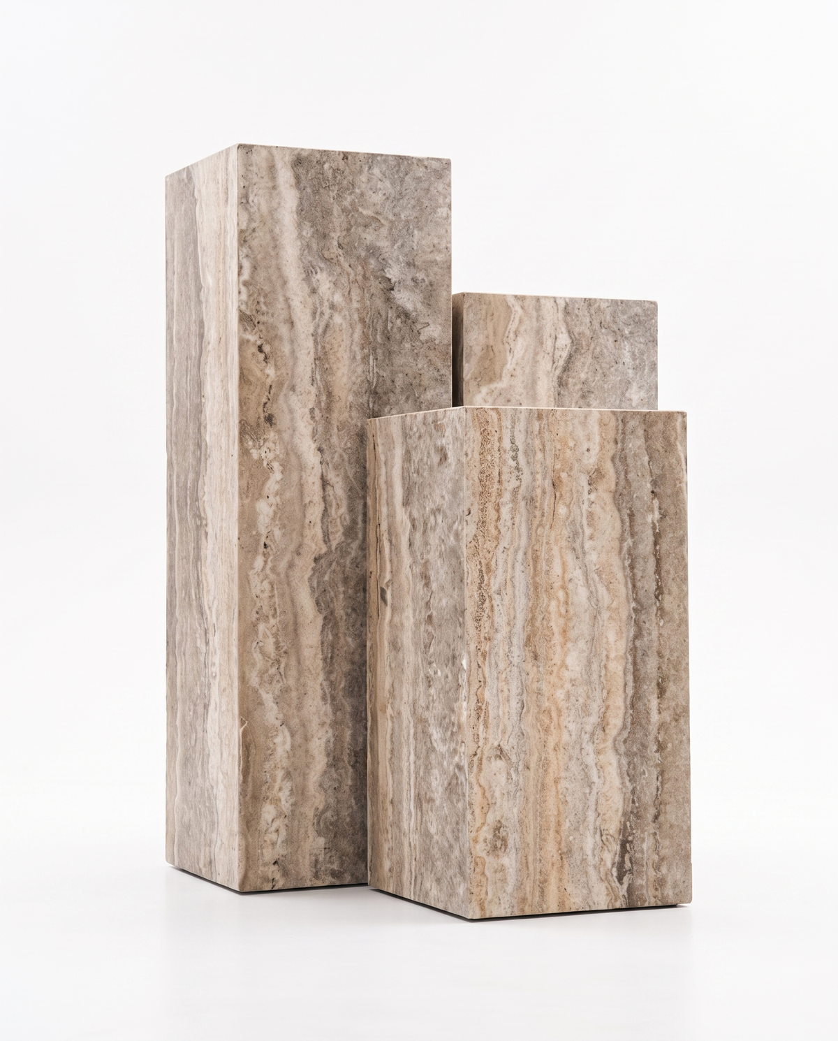 The Monolith Trio Pedestals - Textured Griege
