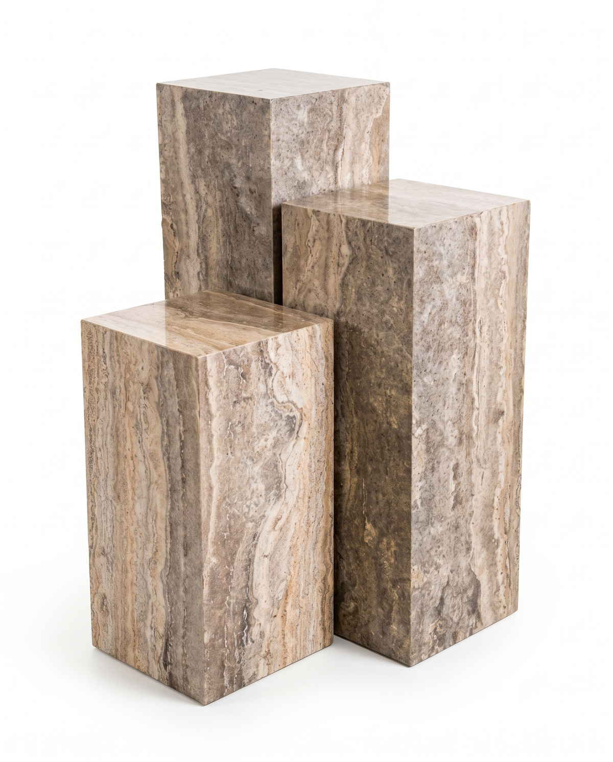 The Monolith Trio Pedestals - Textured Griege