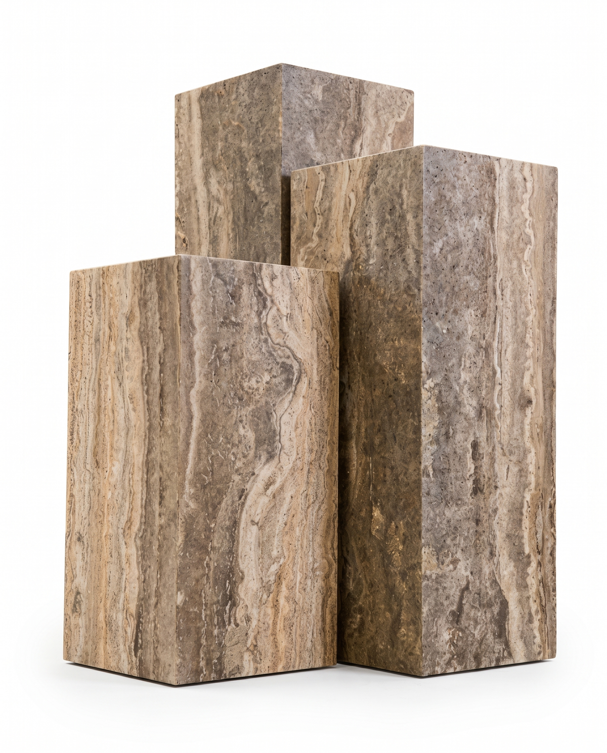 The Monolith Trio Pedestals - Textured Griege