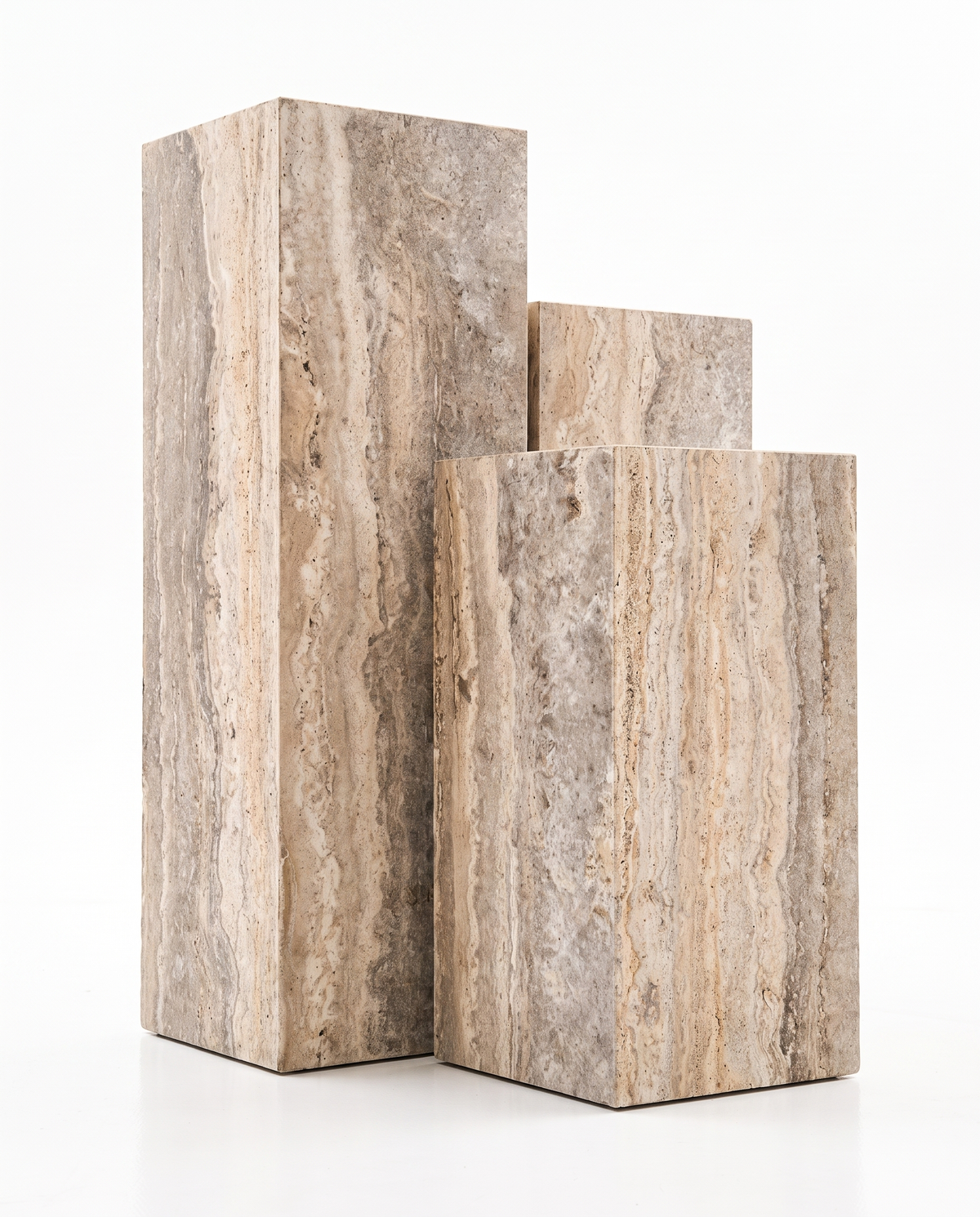 The Monolith Trio Pedestals - Textured Griege