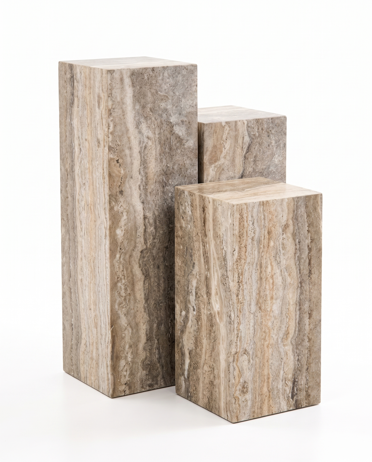 The Monolith Trio Pedestals - Textured Griege