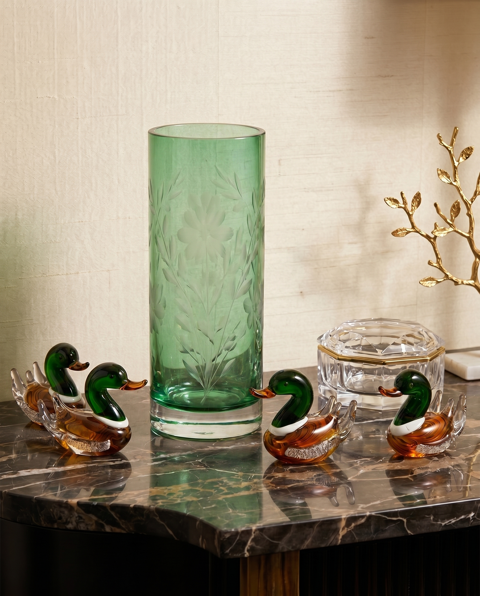 Small Duck Figurine Decor Set