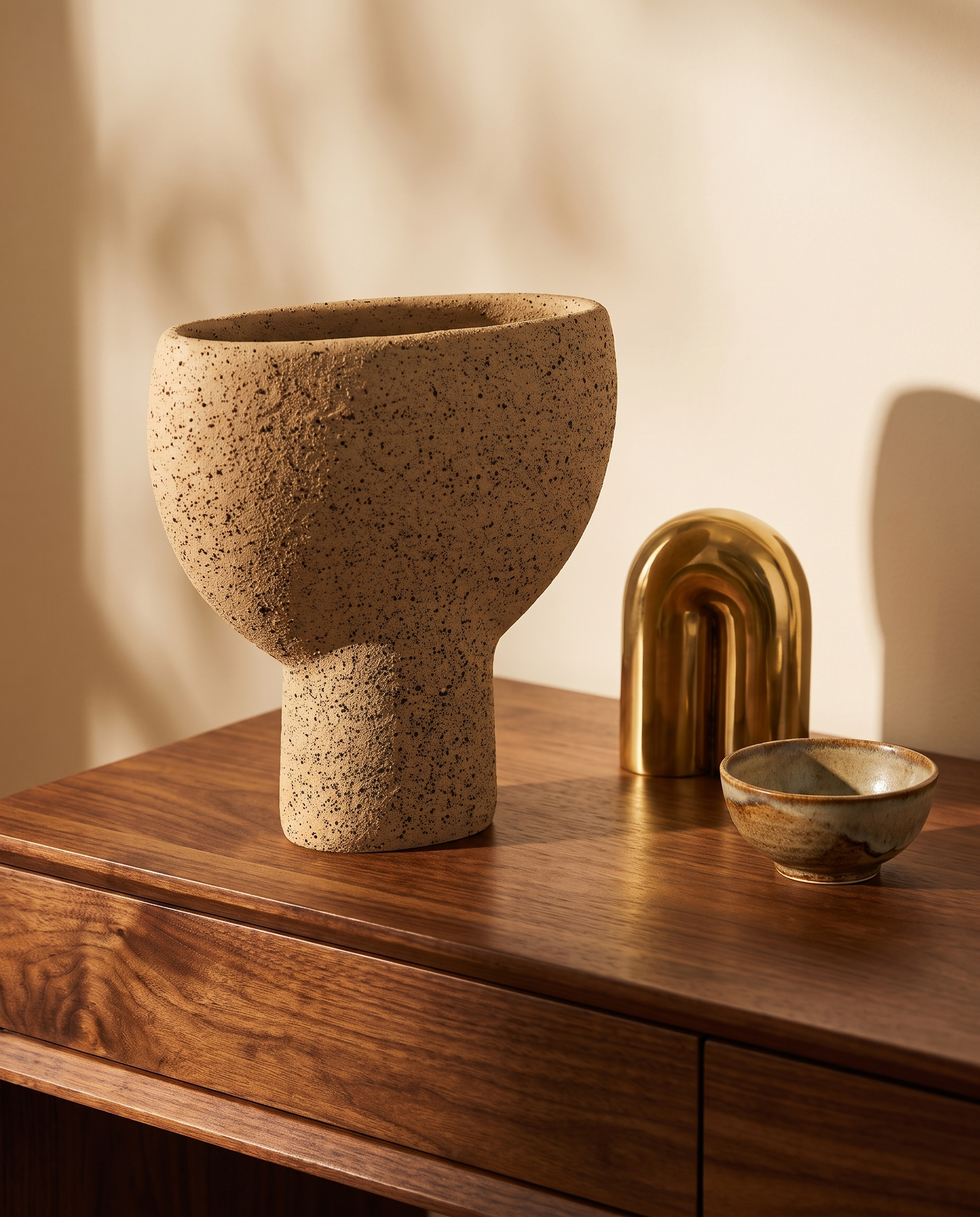 Dune Pedestal Cement Vase - Windsor Oak