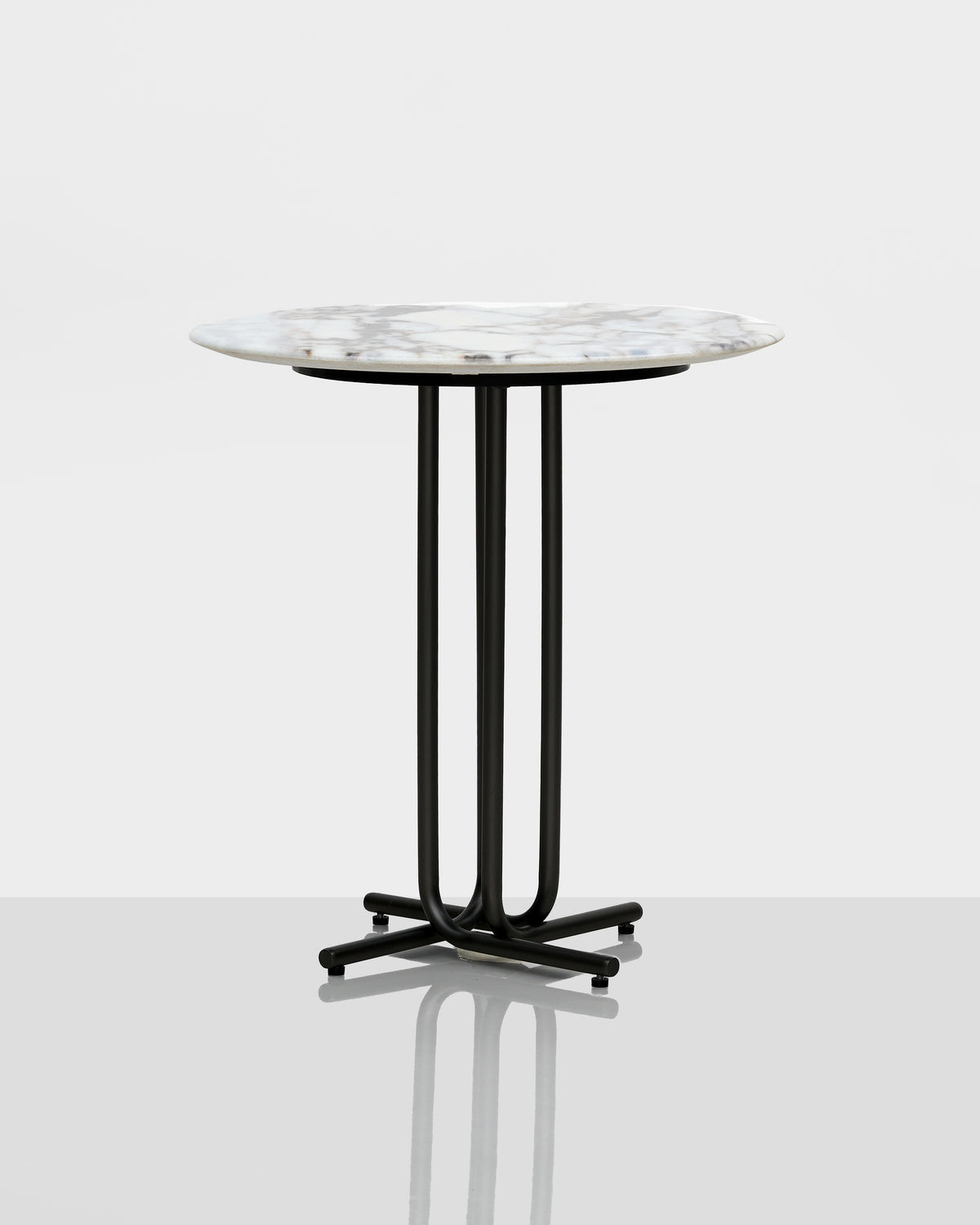 Echo Marble Top Side Table with Carbon Steel Frame