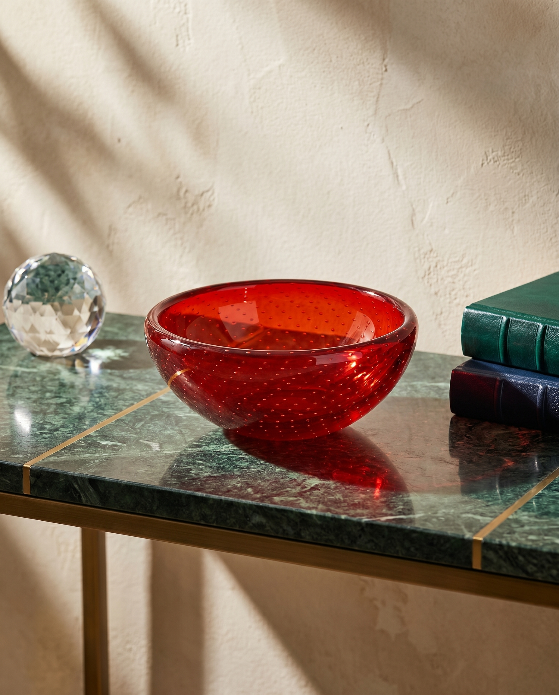 Elaris Red Crystal Glass Vase