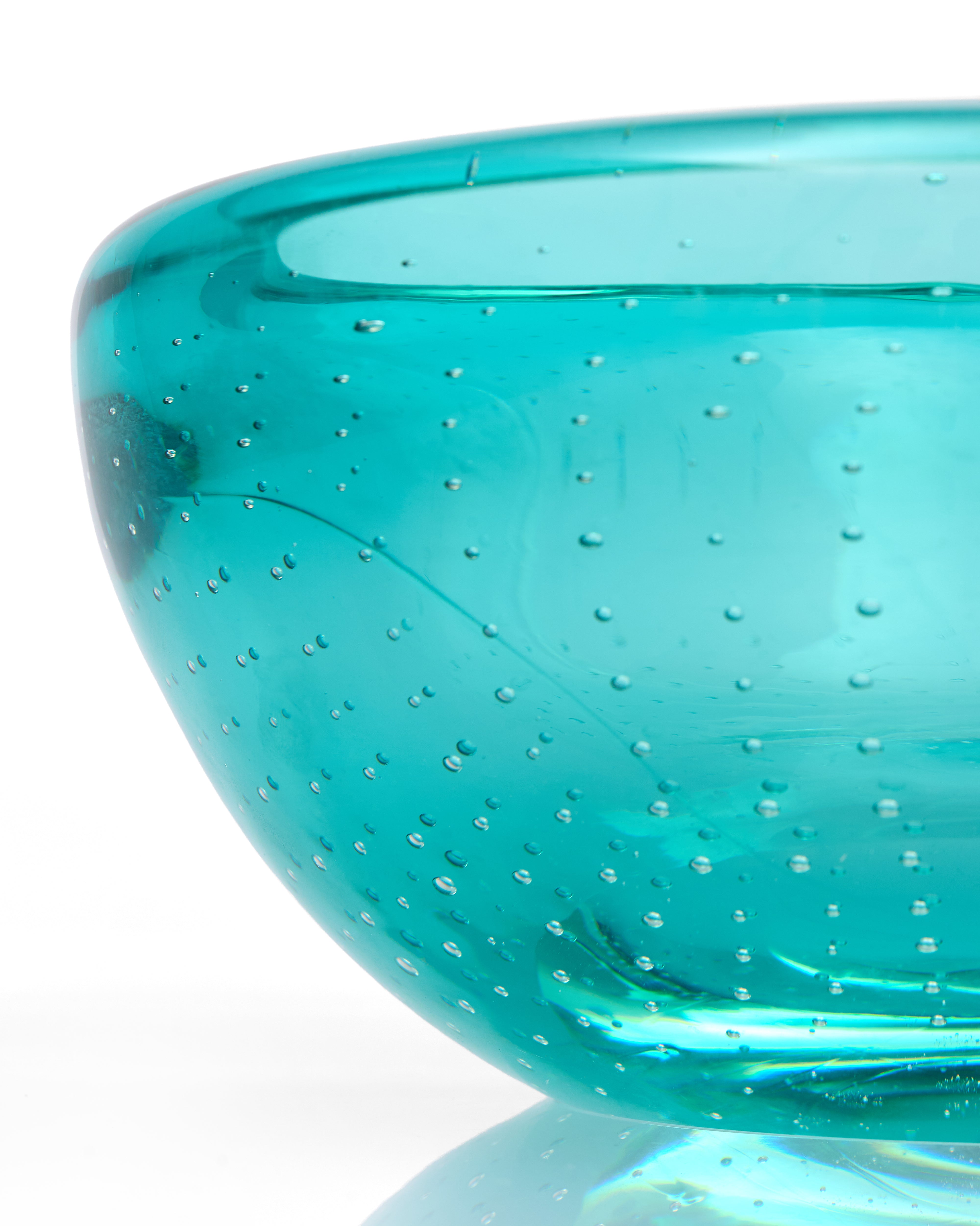 Elaris Teal Crystal Glass Vase