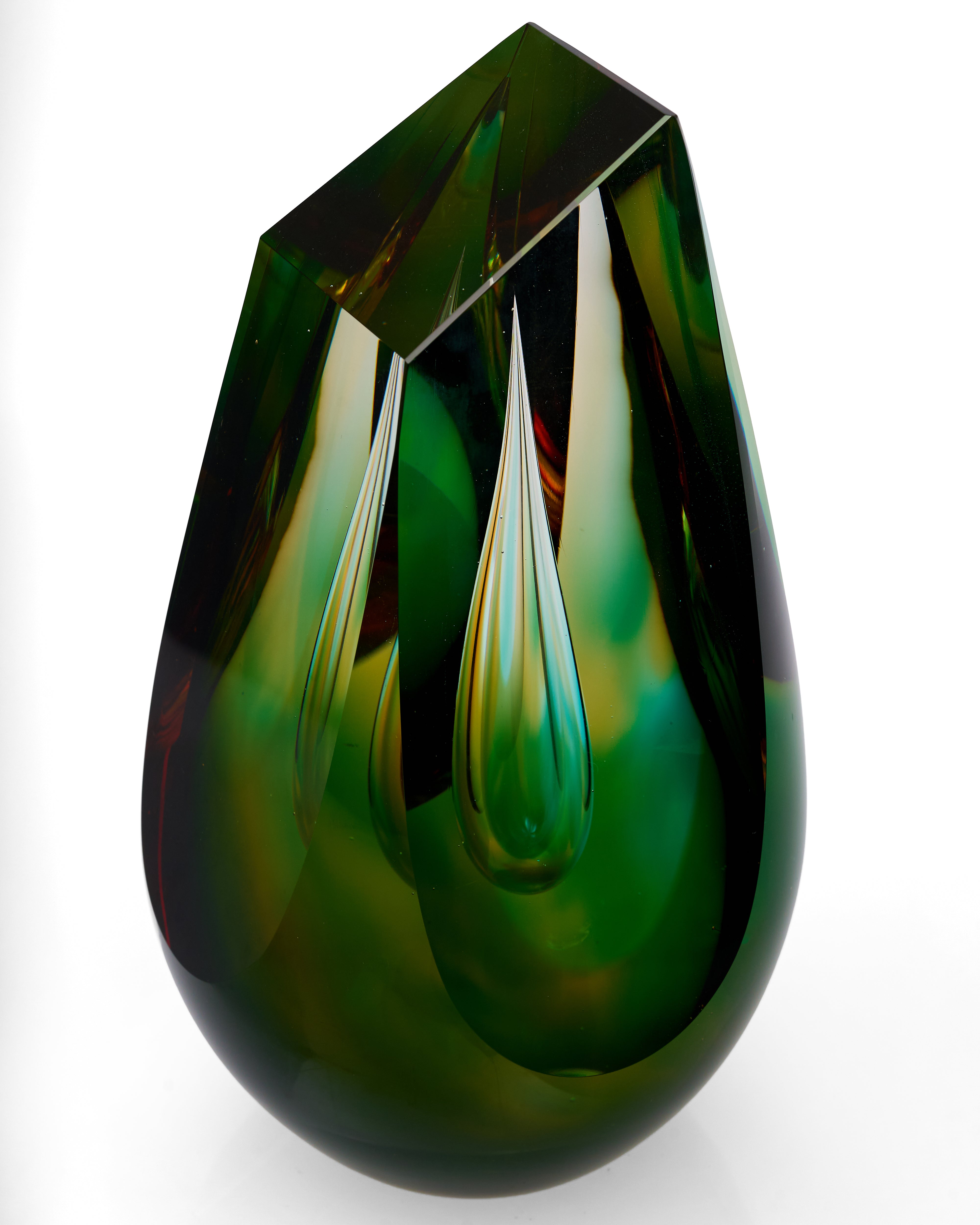 Emerald Jade Crystal Cut Decor