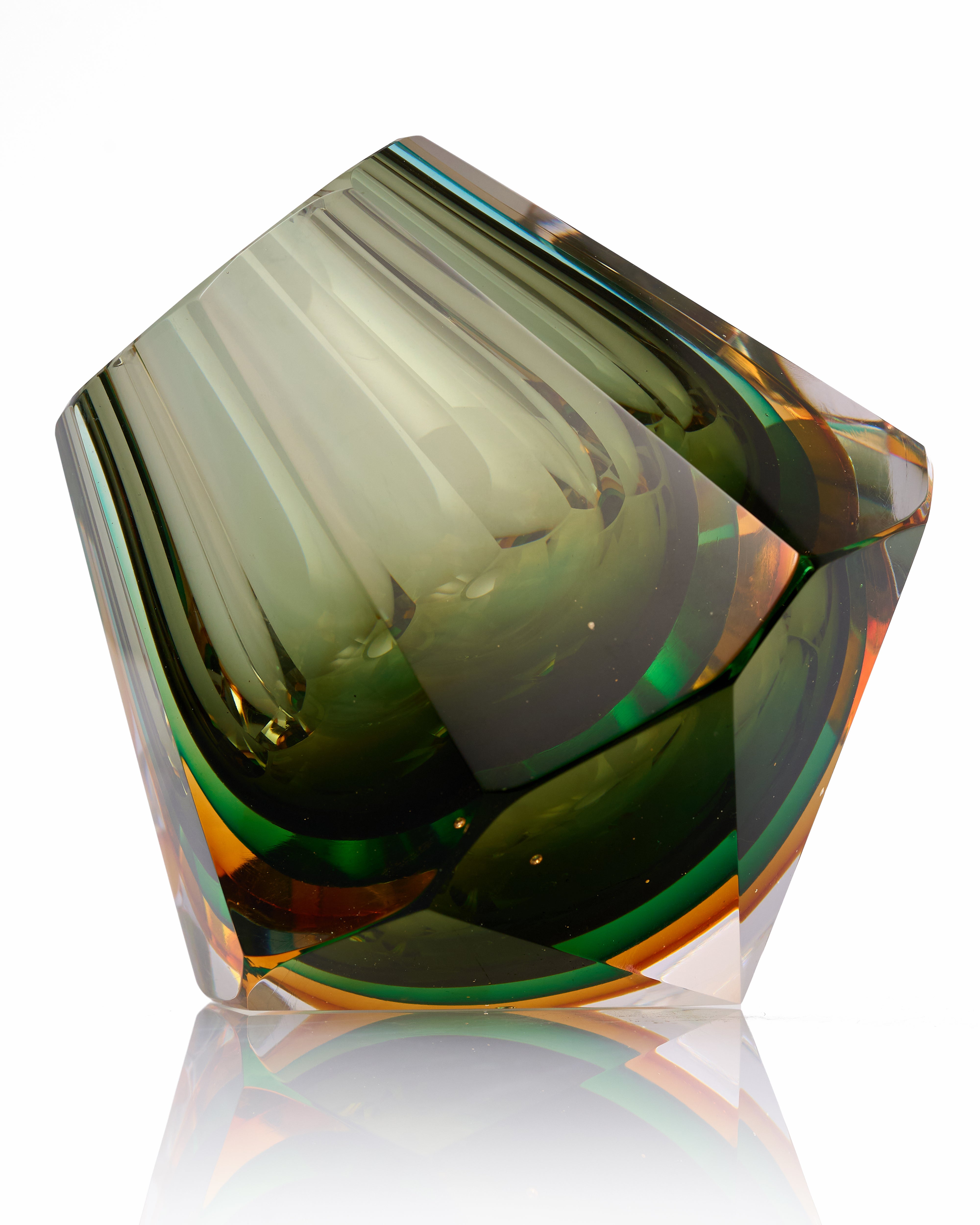 Emerald Facet Crystal Glass Vase