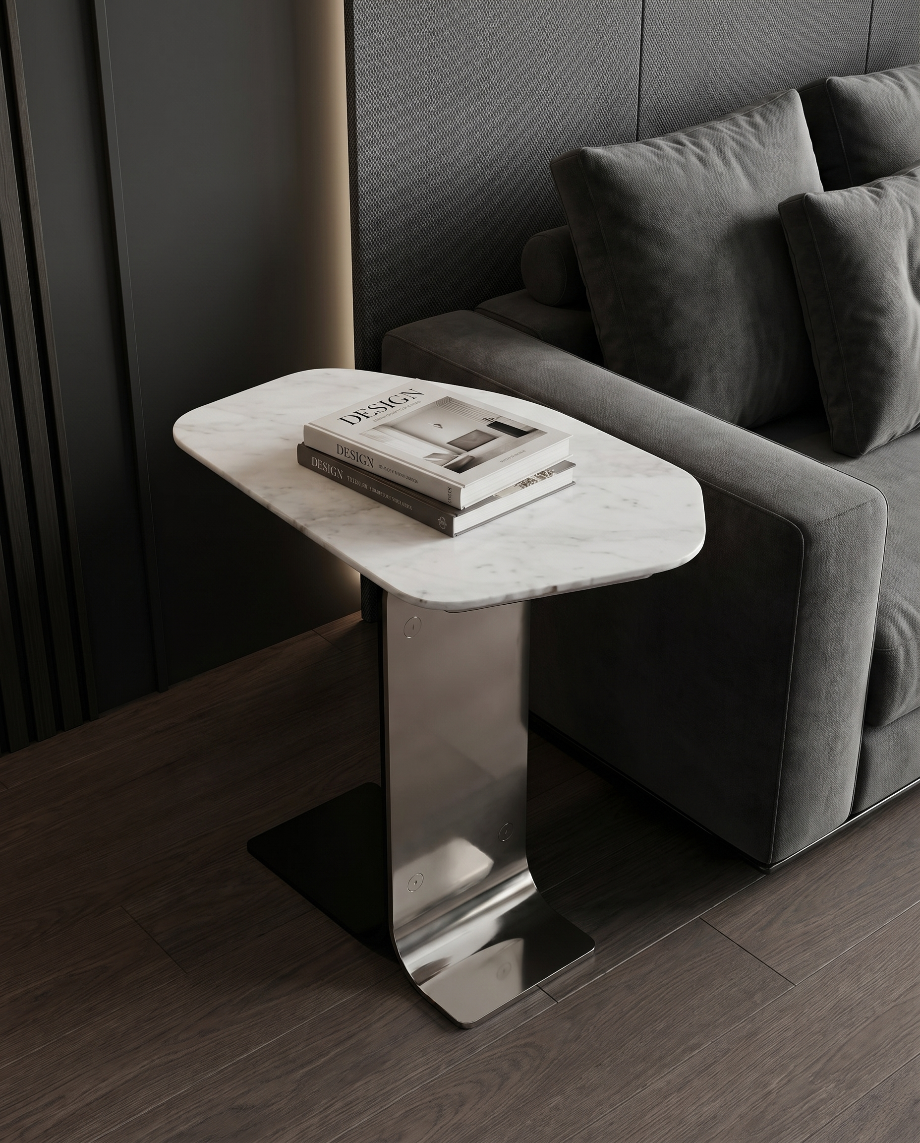 Enduro White Marble Side Table