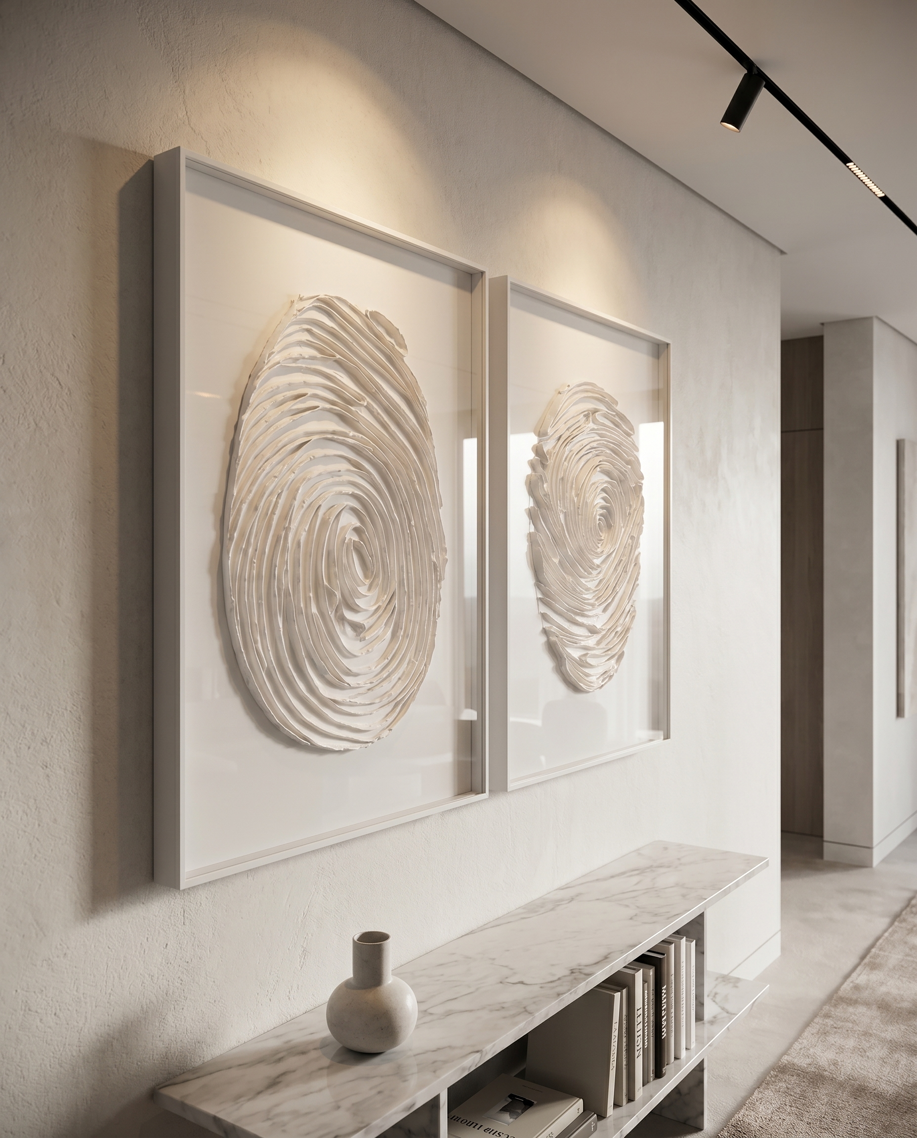 Ivory Imprint Duo - Abstract Wallart