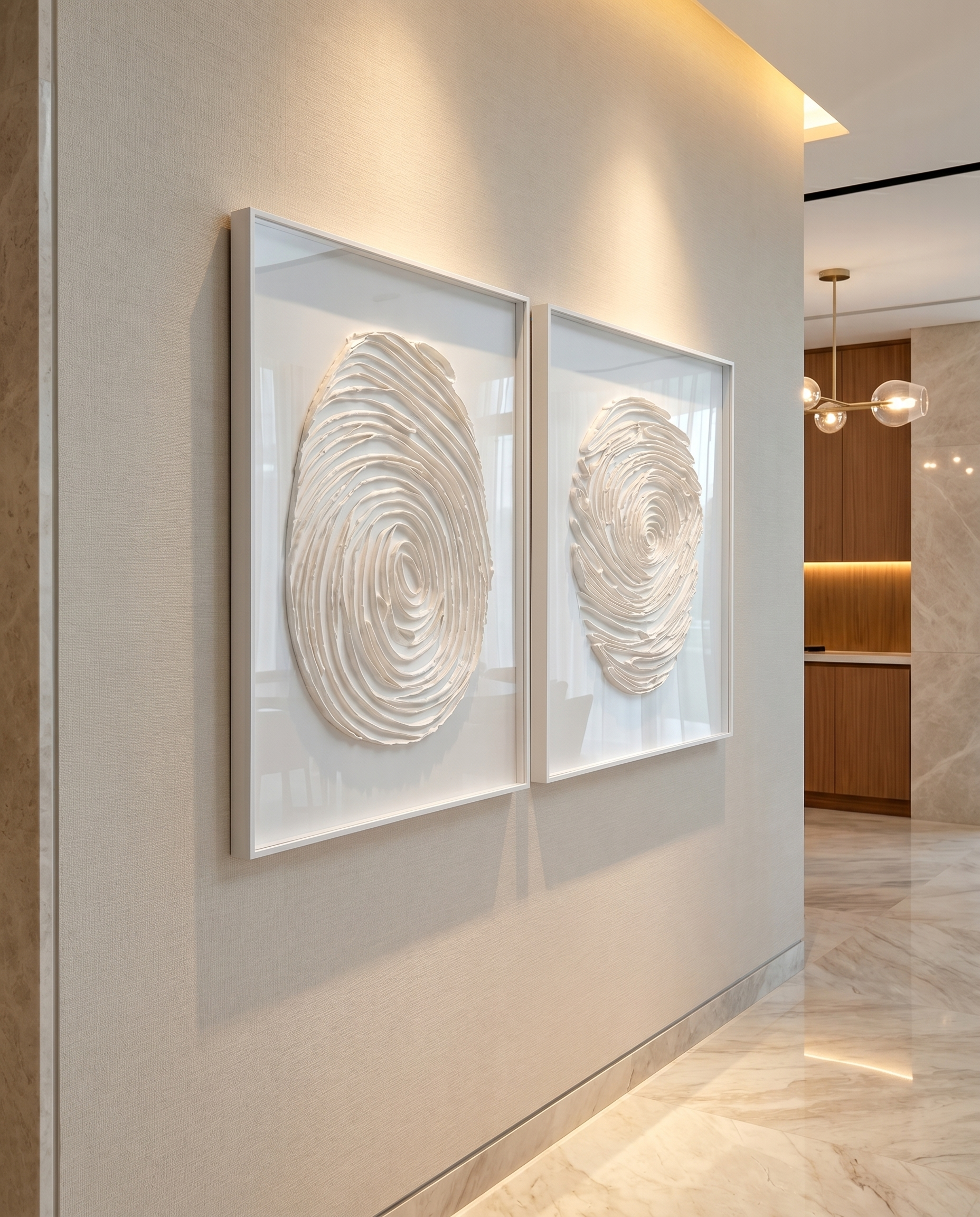 Ivory Imprint Duo - Abstract Wallart