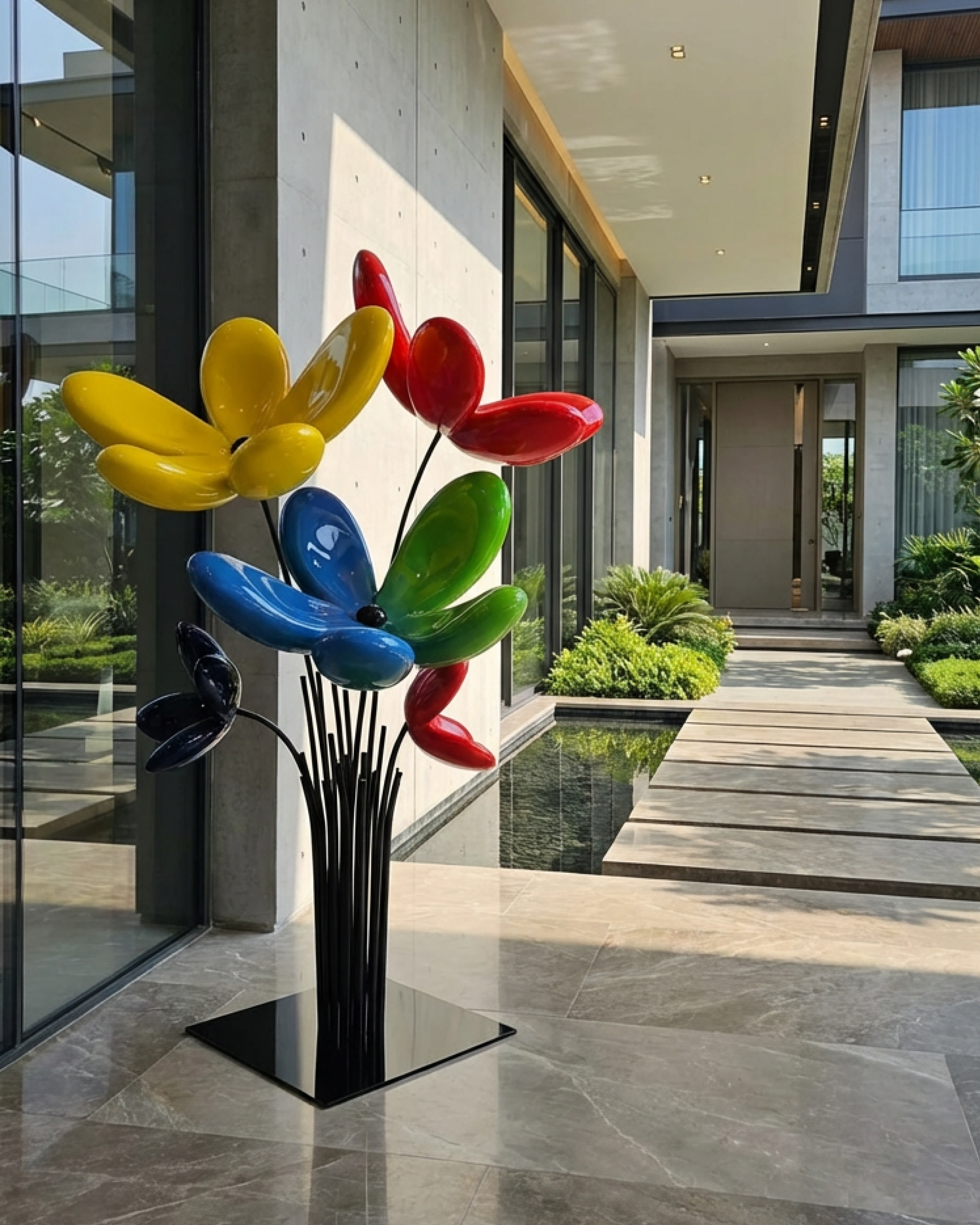 Colorful flower sculpture 