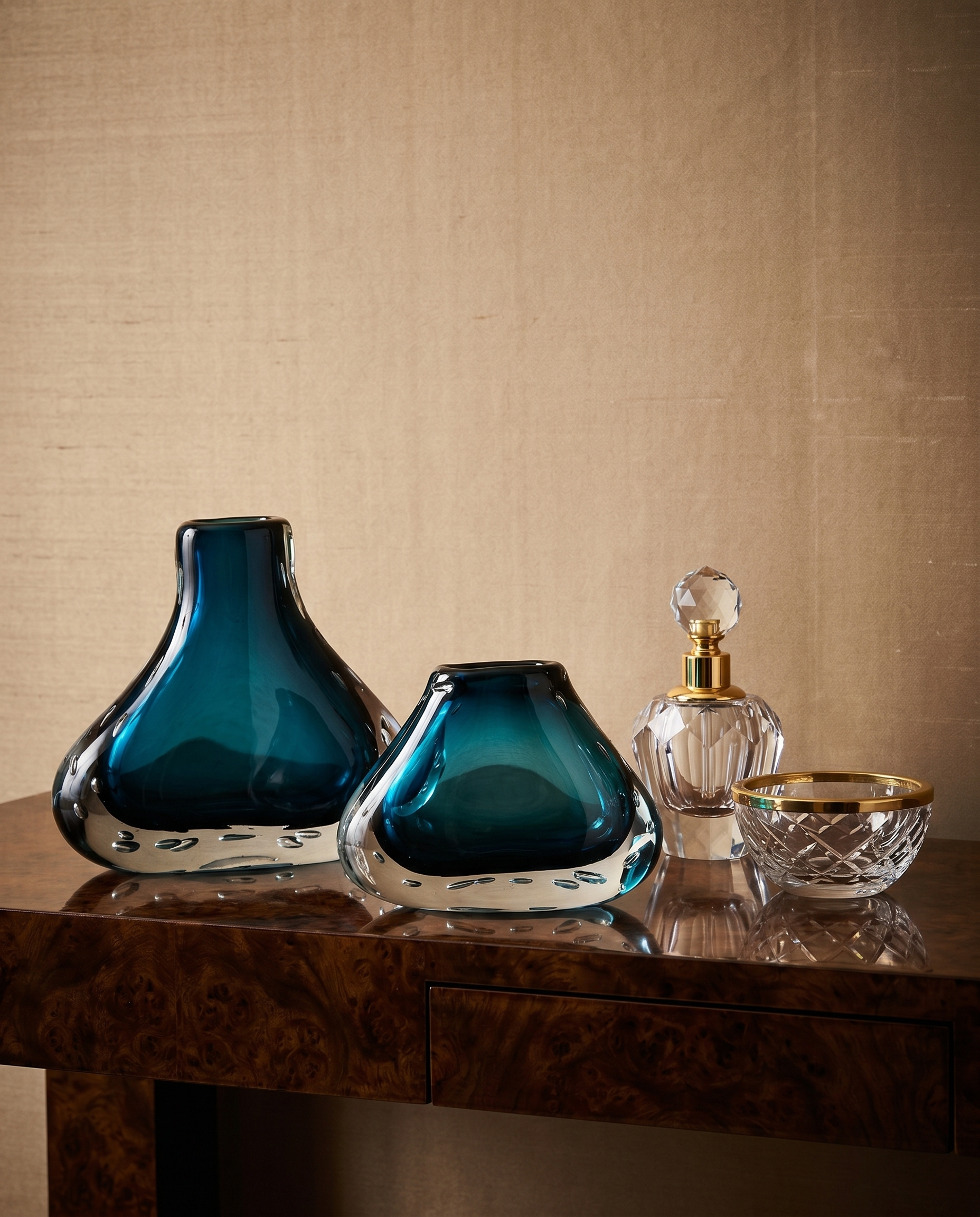 Calyra Freeform Vase Set - Navy Blue