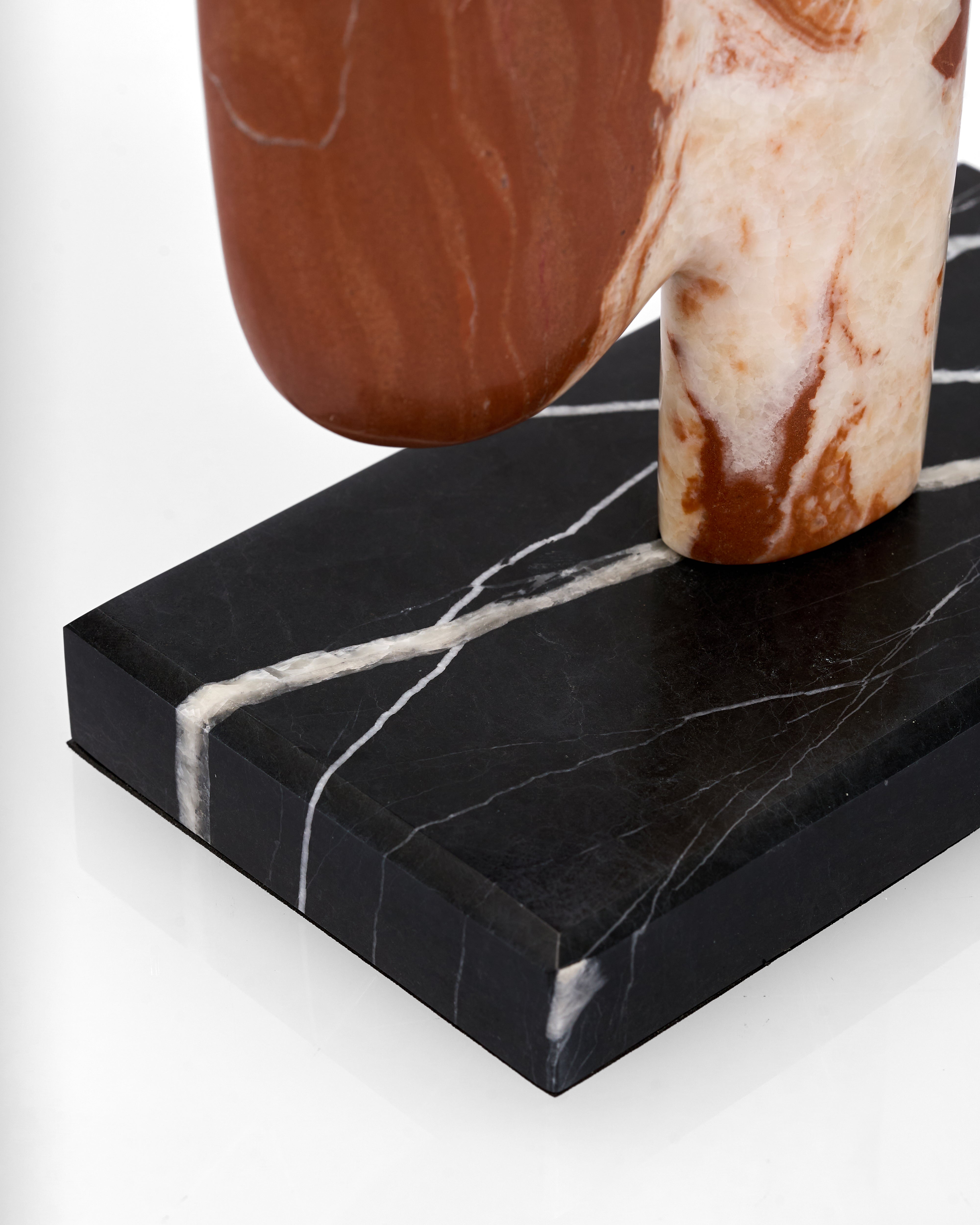 Silent Expression Marble Sculpture French Red II