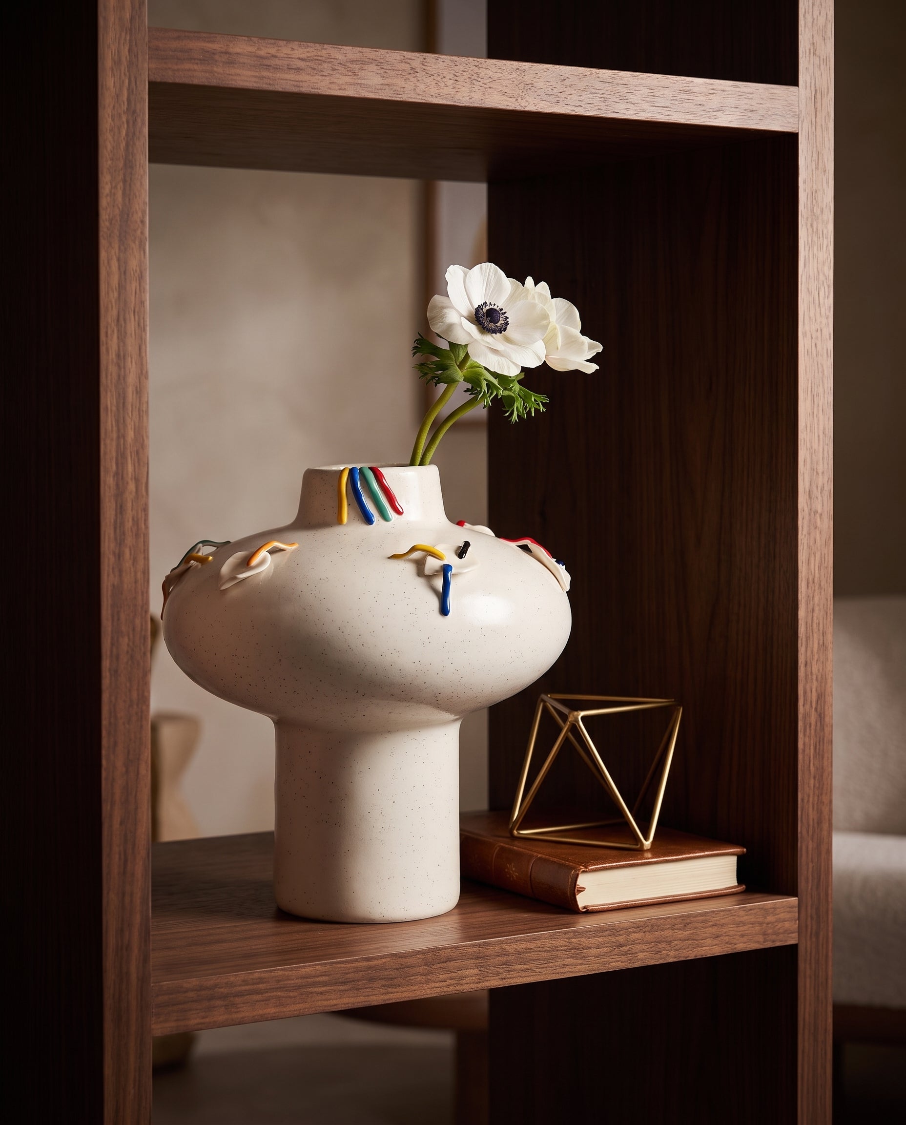 Frost Veil Ceramic Vase
