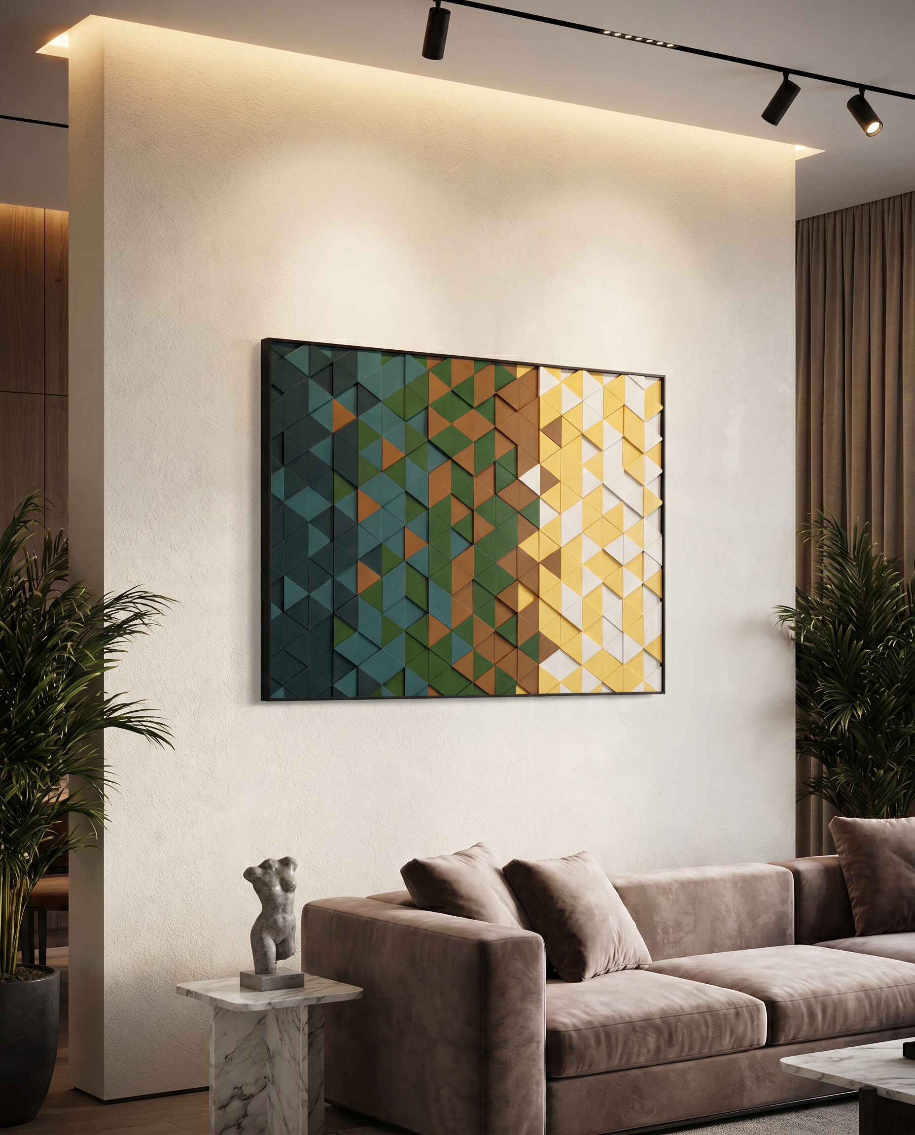 Geo Knitted Leather Wallart