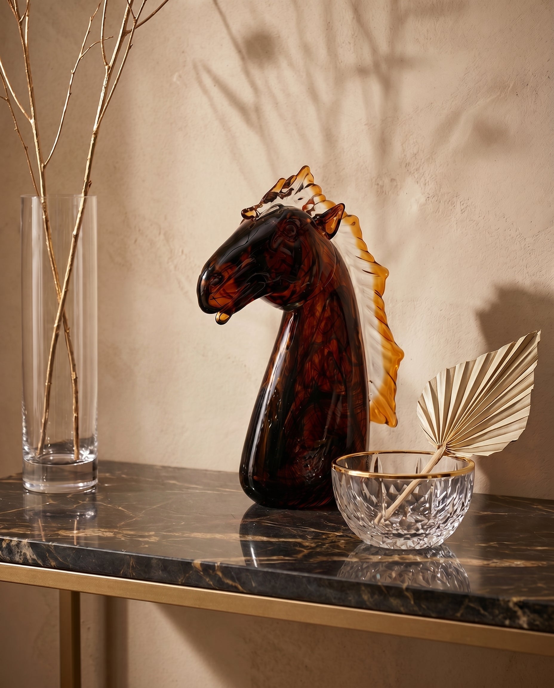 Gleam Brown Horse Crystal Decor