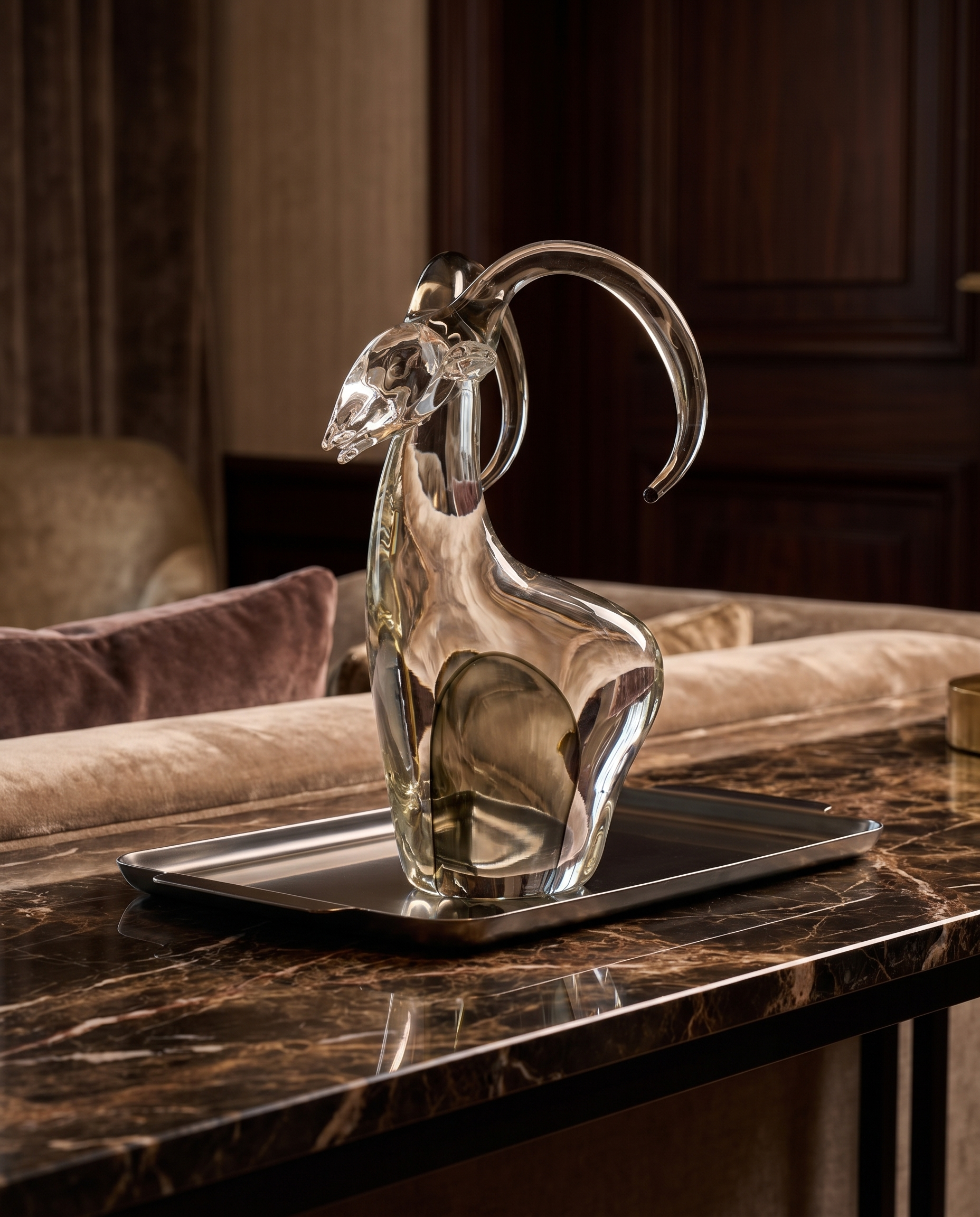 Glintor Goat Transparent Crystal Decor