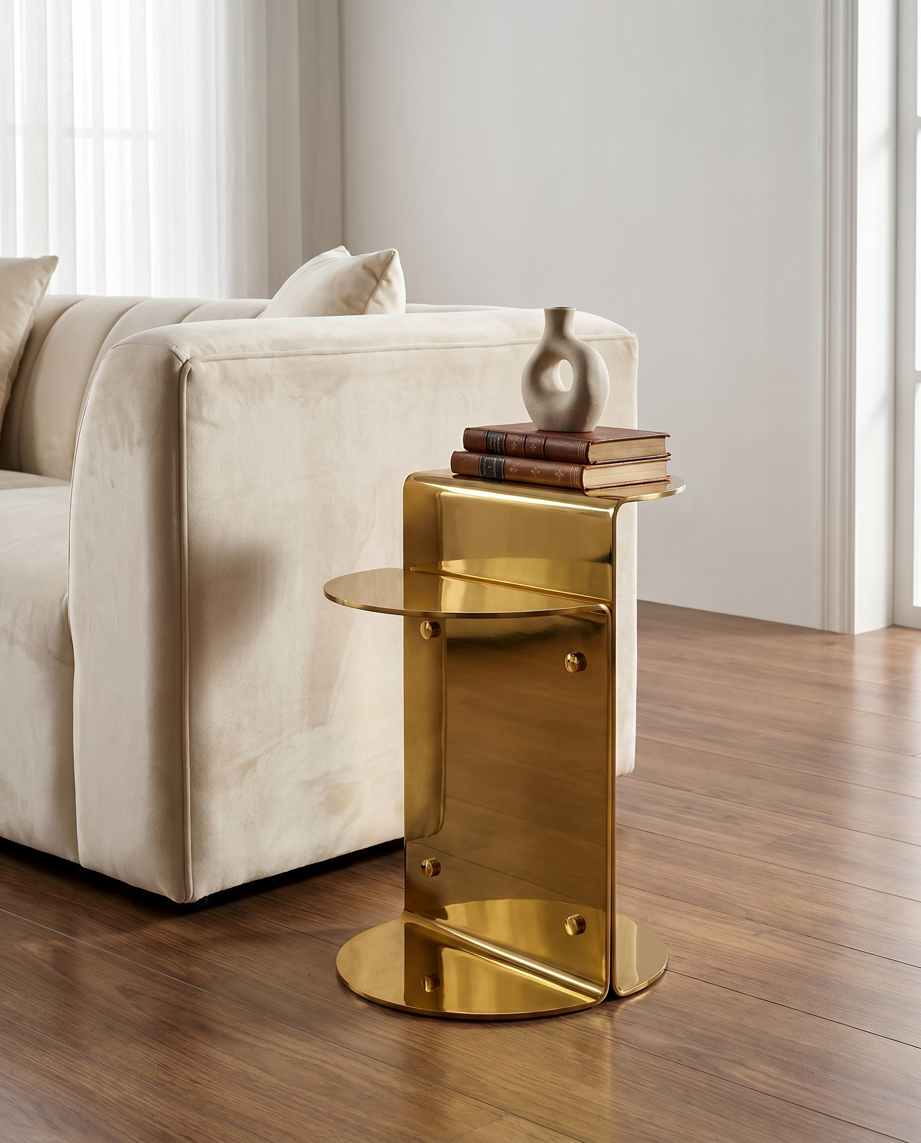 Flux Golden Stainless Steel Side Table