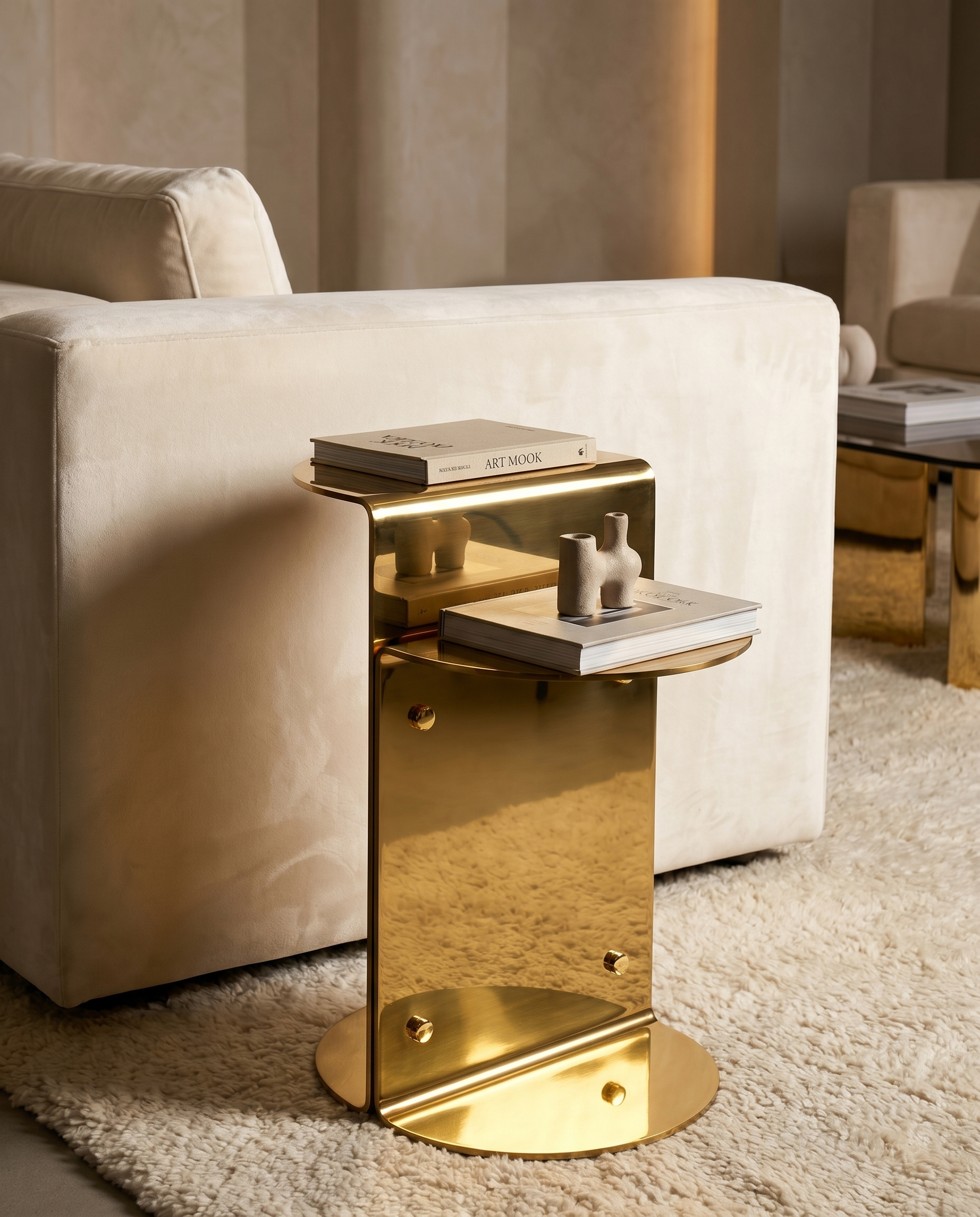 Flux Golden Stainless Steel Side Table