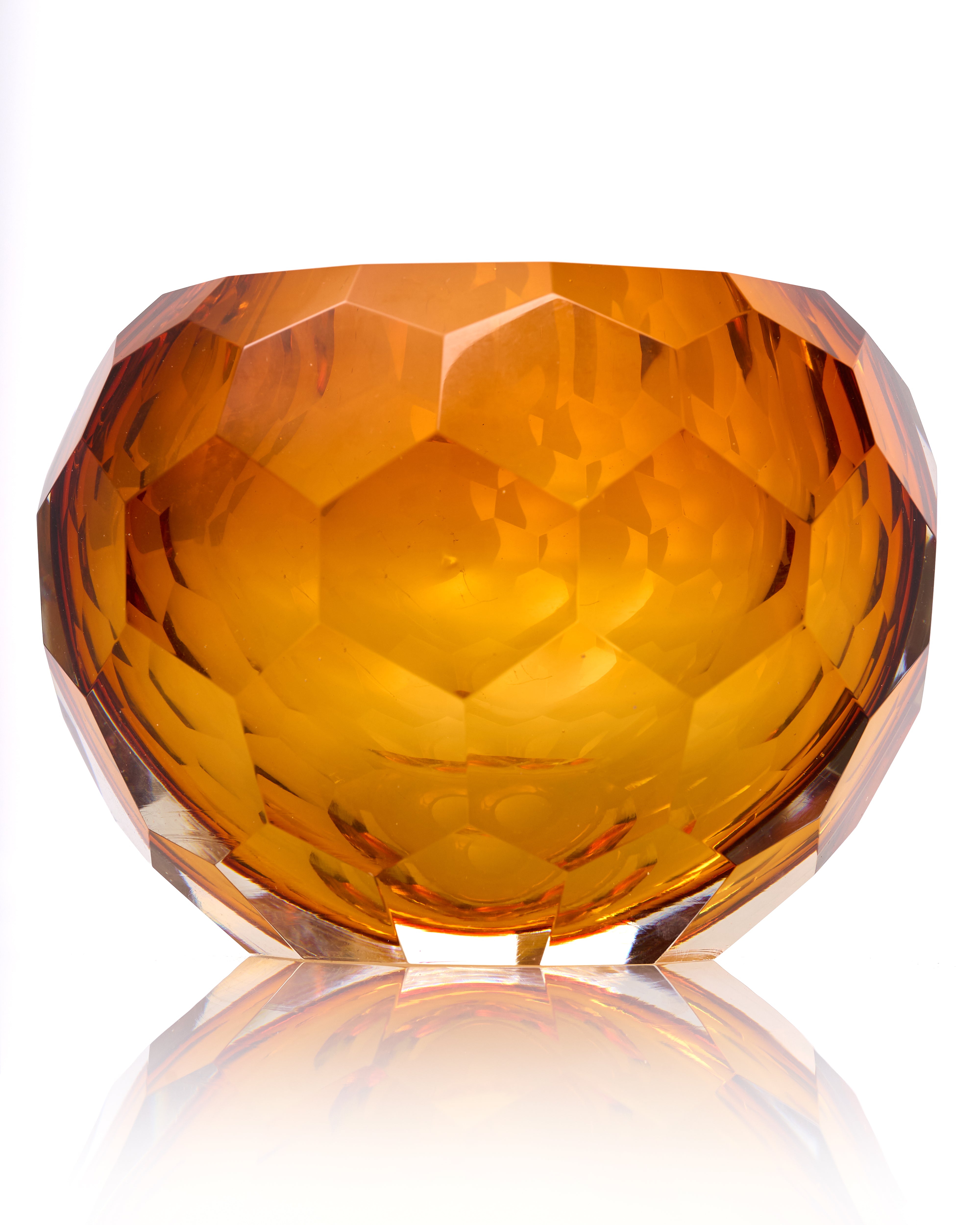 Golden Ember Crystal Crown Bowl