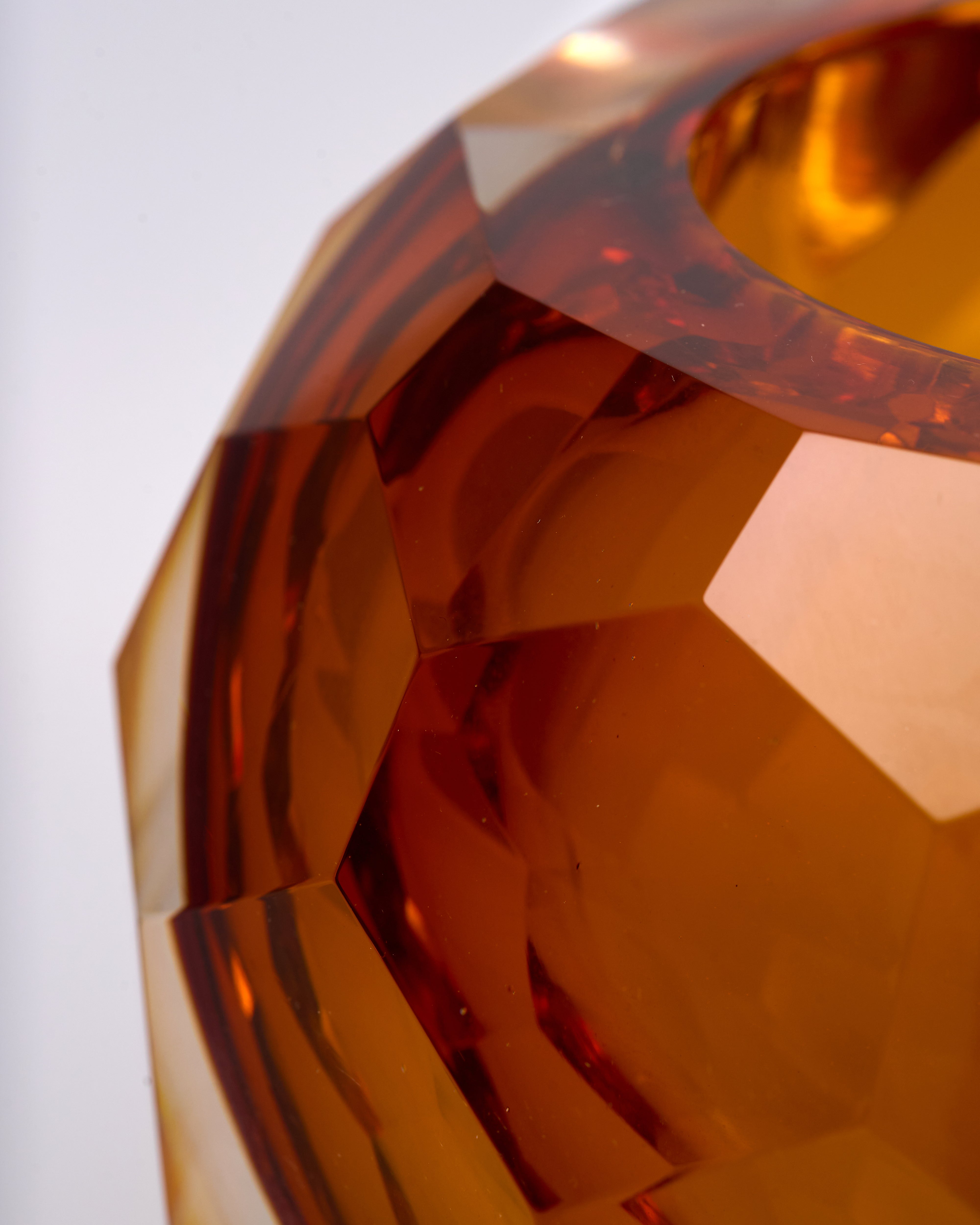 Golden Ember Crystal Crown Bowl