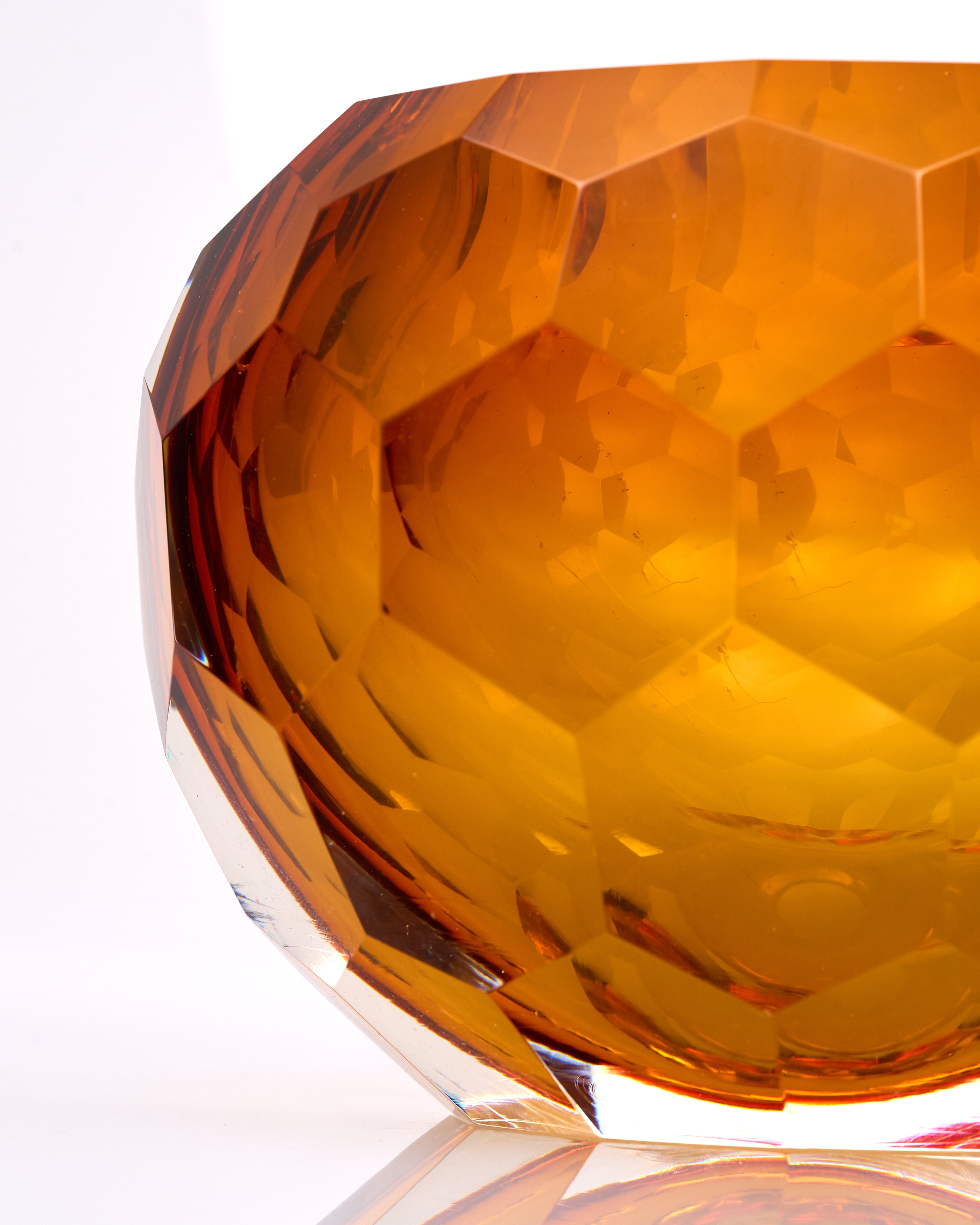 Golden Ember Crystal Crown Bowl