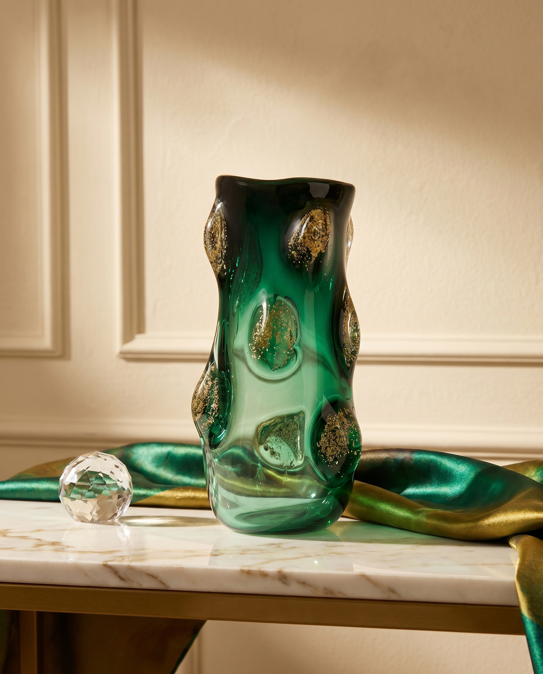 Nythera Dark Green Swirl Vase