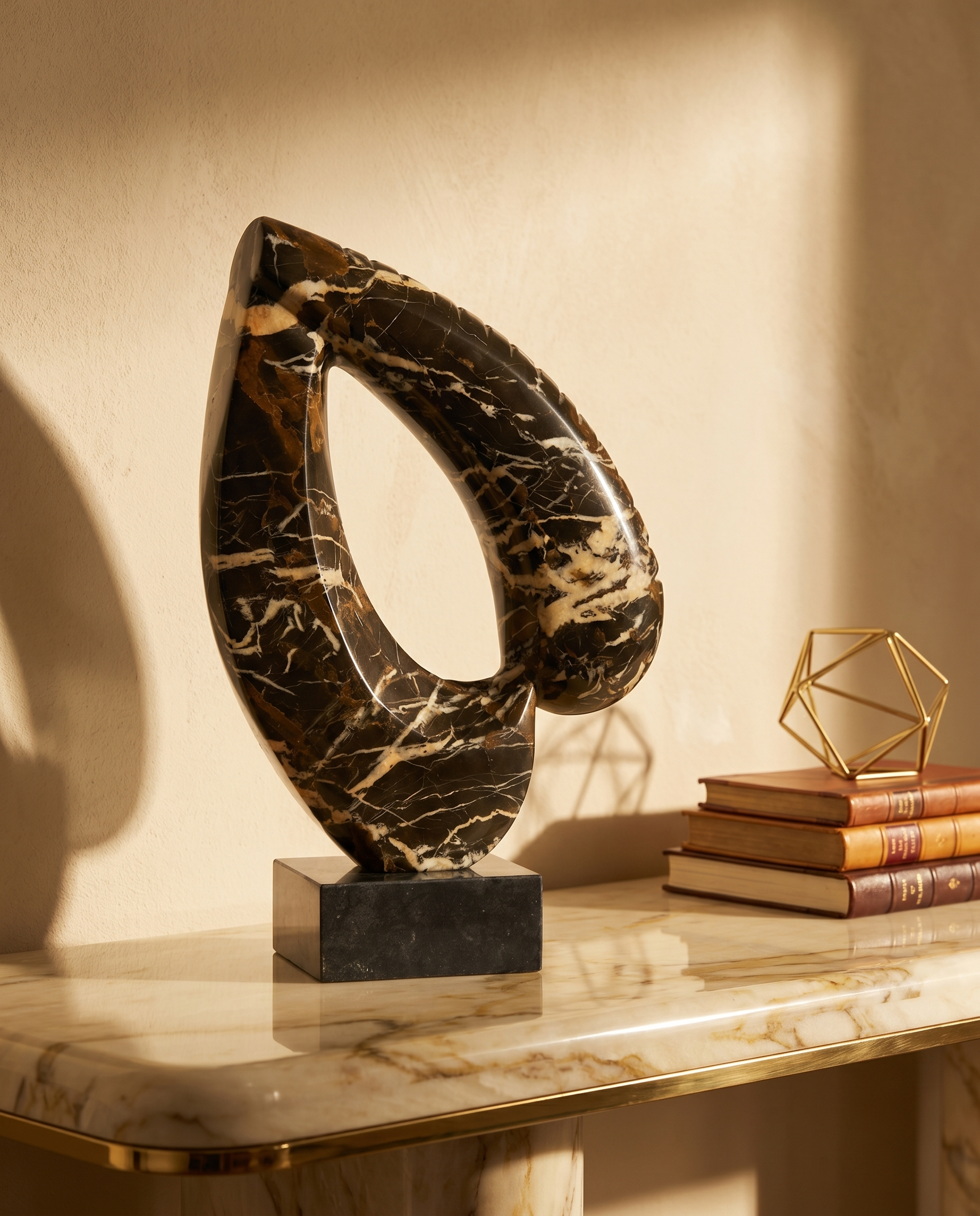 Elegant Heart Marble Sculpture