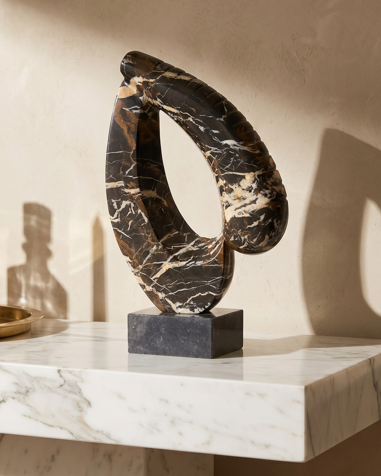 Elegant Heart Marble Sculpture
