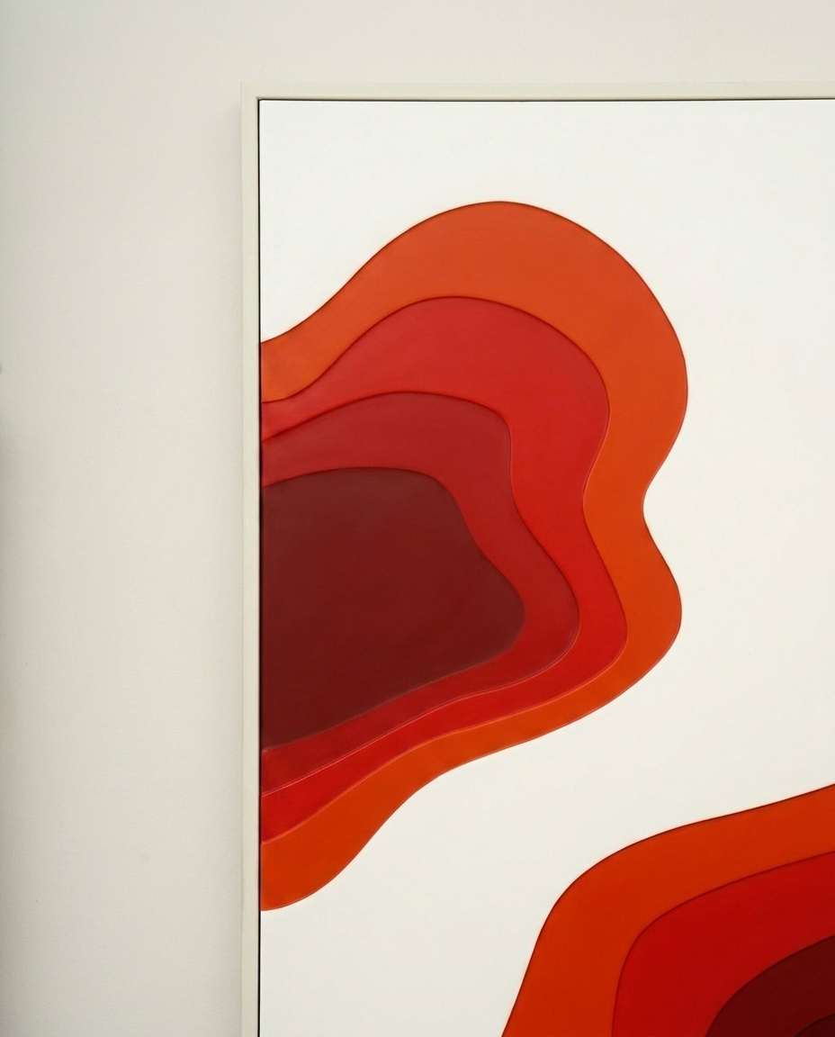 Crimson Currents - Abstract Acrylic Wall Art