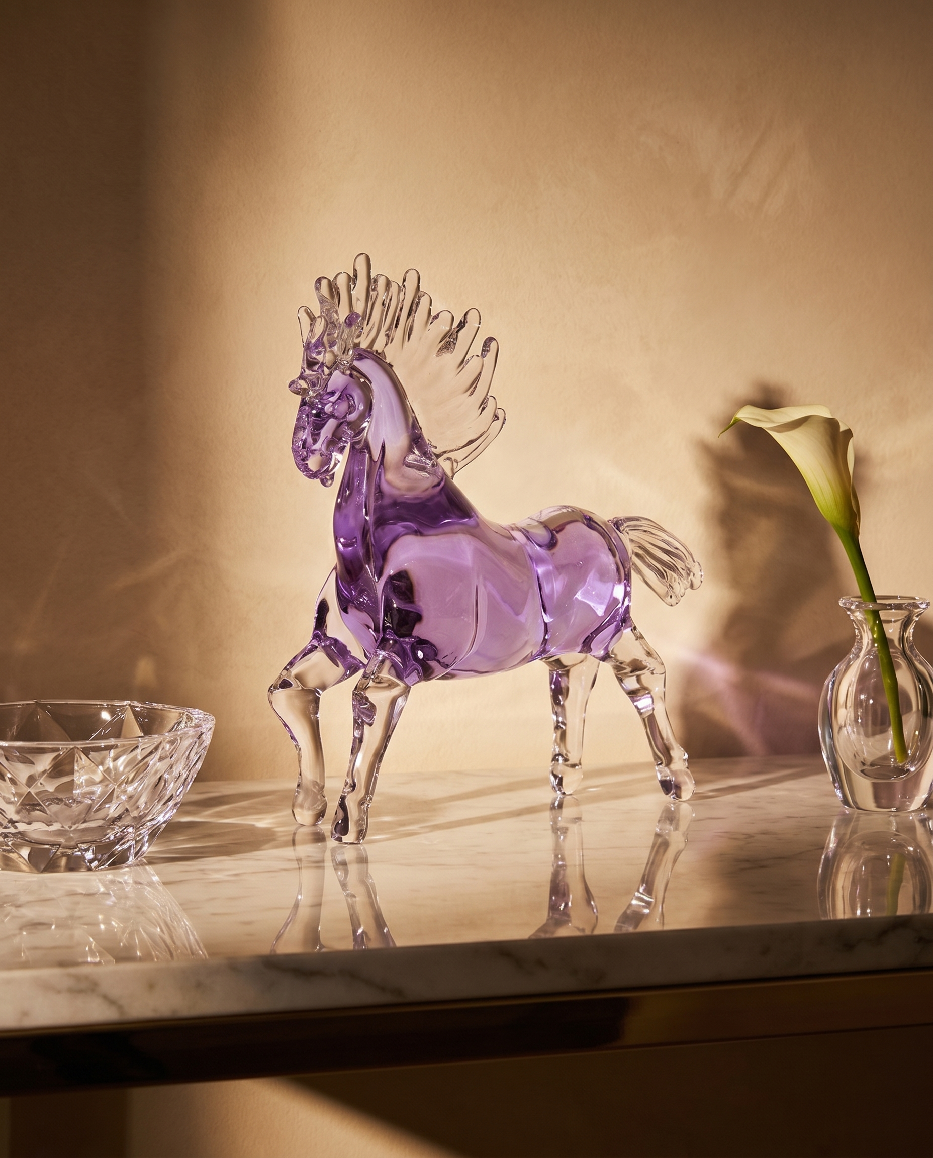 Nuvia Crystal Glass Horse Decor
