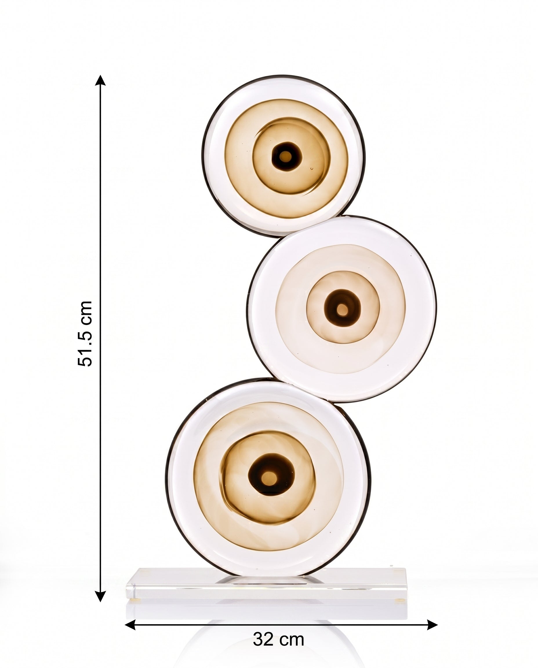 Trinity Orbit Crystal Glass Decor